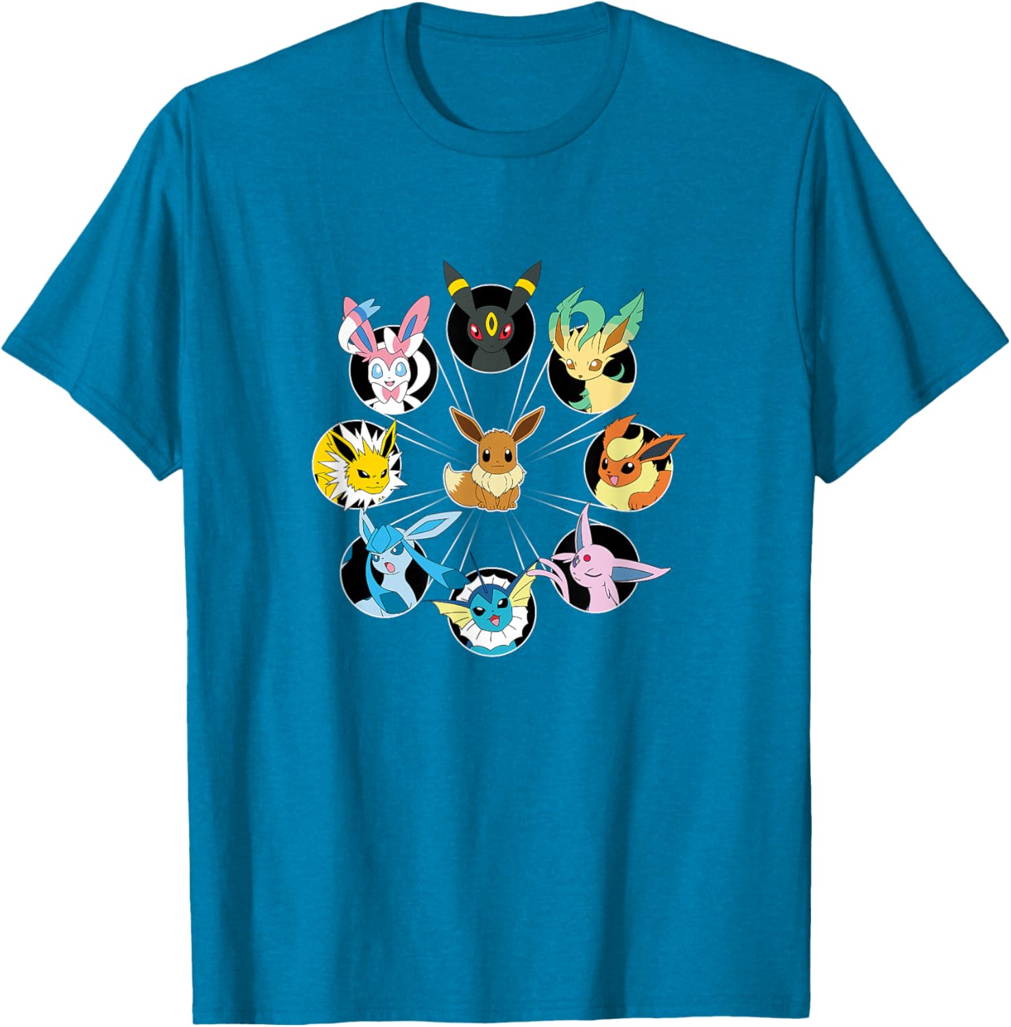 Eevee Evolution Circle T-Shirt for Pokémon Fans - Stylish Casual Wear - 14