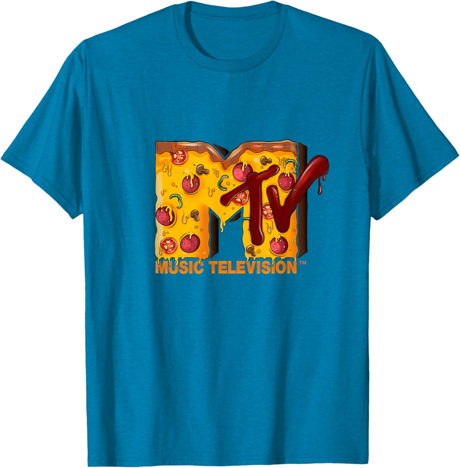Mademark x MTV Pizza Lover T-Shirt Original MTV Logo Fun Design - 19