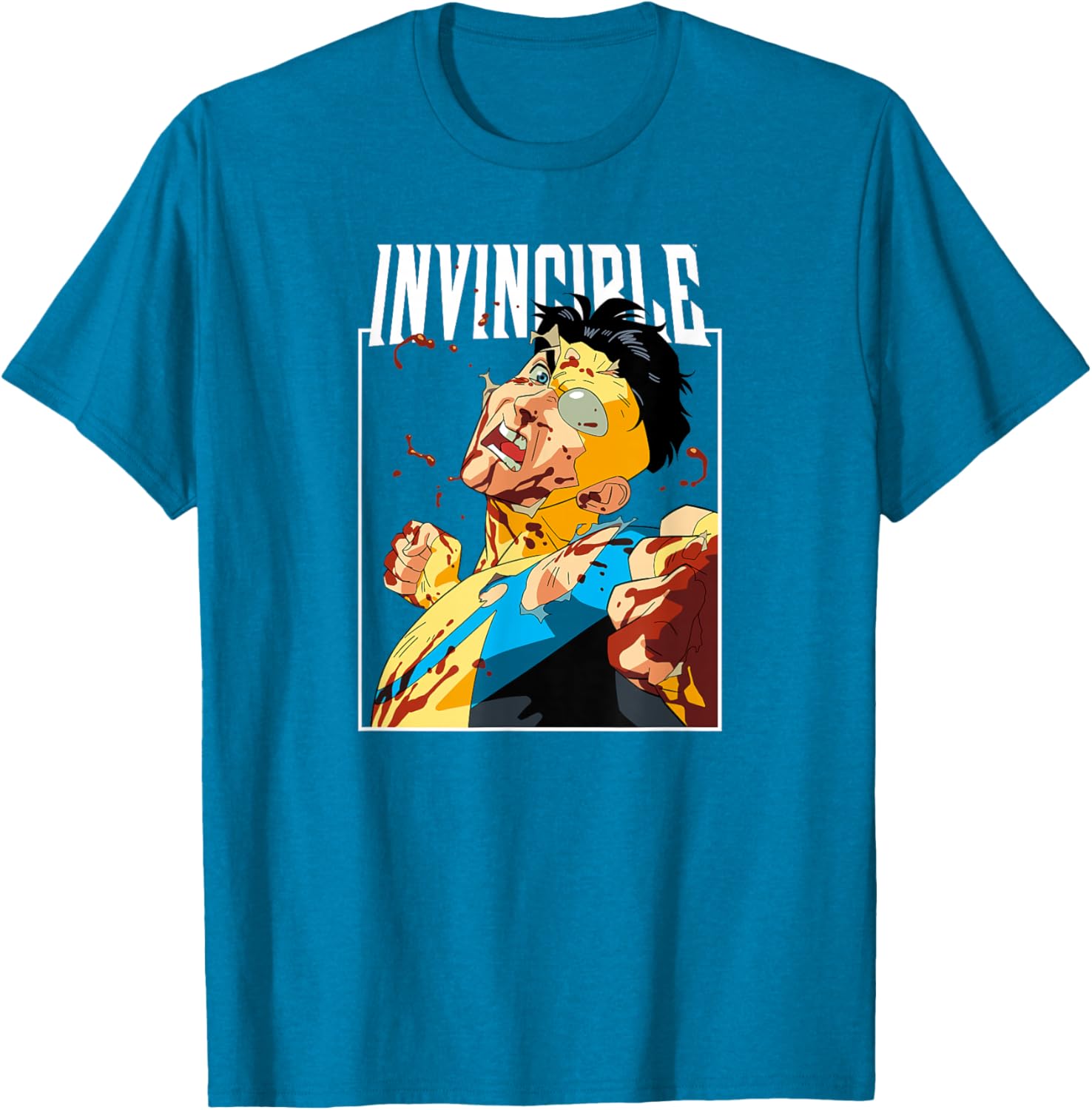 Invincible Battle Damaged Logo T-Shirt for Fans of Action and Adventure - 2