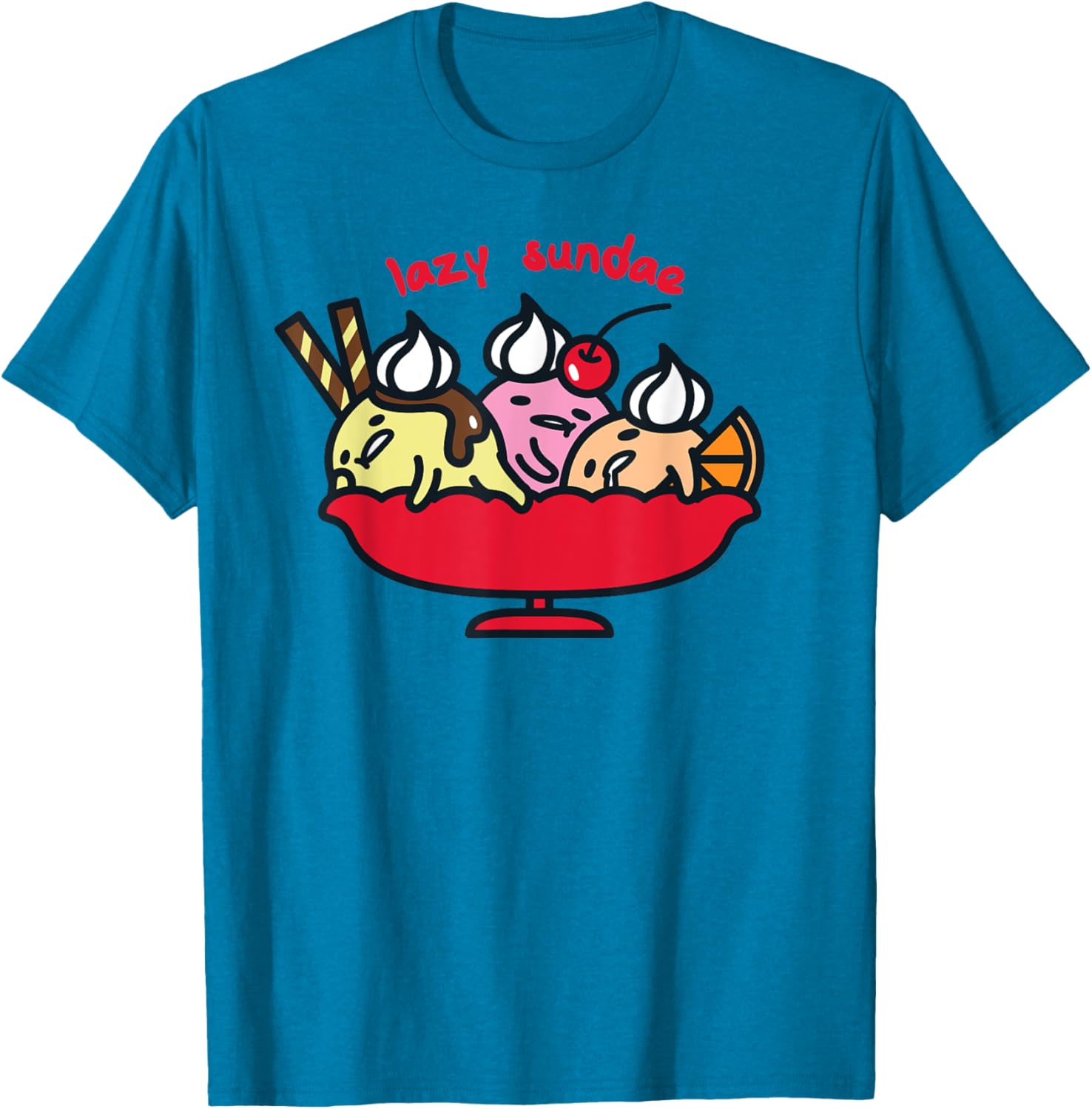 Gudetama Lazy Egg Sundae Ice Cream T-Shirt for Fun Fashion Lovers - 8