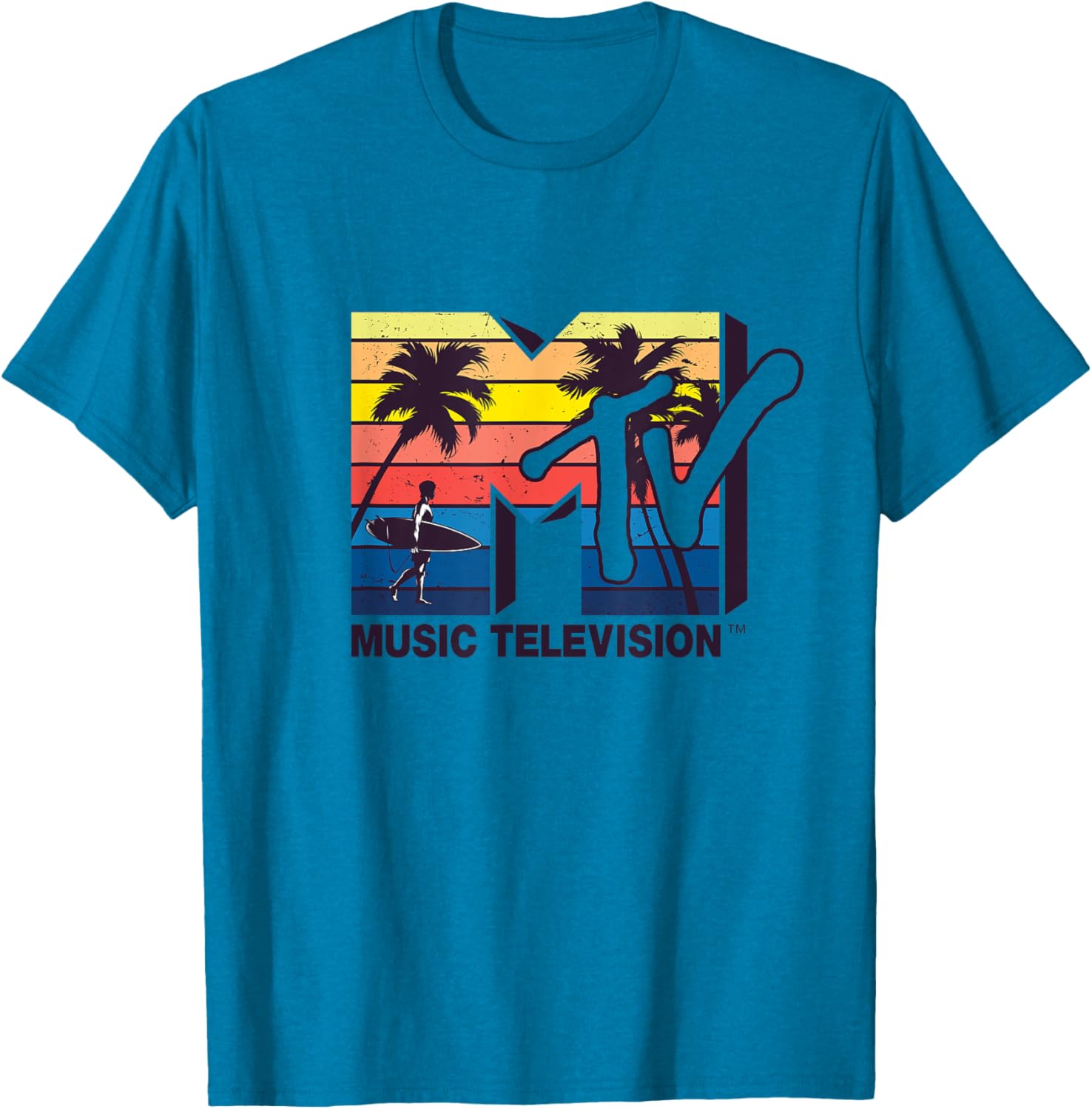 Mademark x MTV Vintage Surfer Palm T-Shirt for Retro Style Lovers - 11