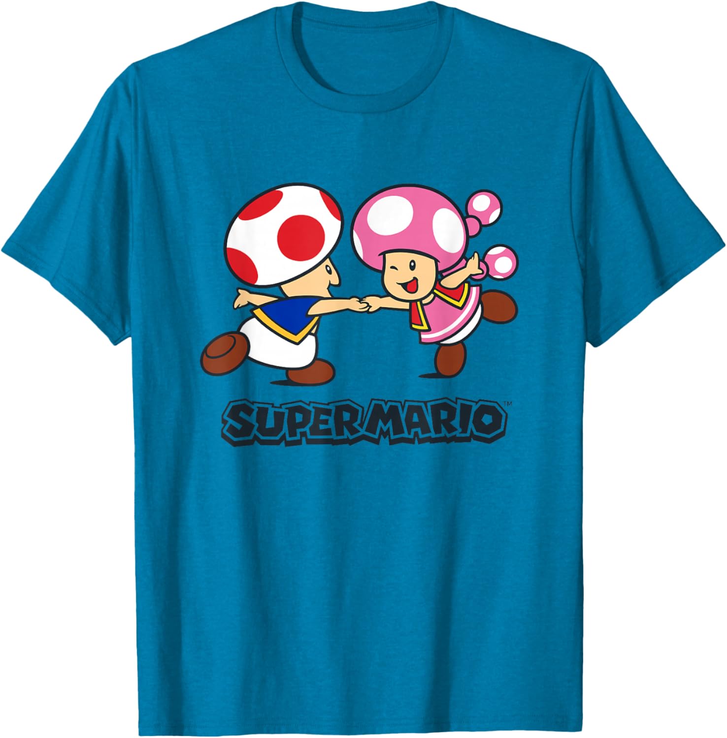 Super Mario Bros Happy Toads Classic Nintendo Duo T-Shirt for Fans - 14