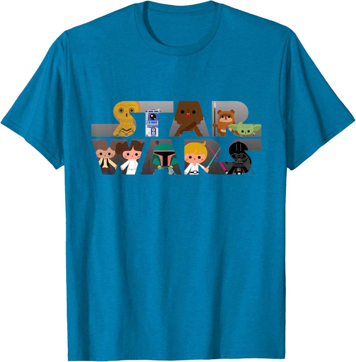 Kawaii Star Wars Multi-Character T-Shirt for Fans of All Ages - 9