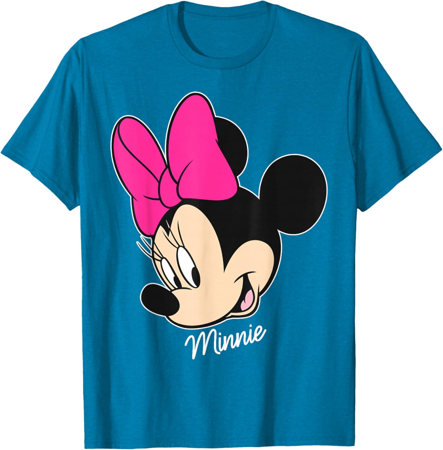 Disney Mickey and Friends Minnie Mouse Big Face T-Shirt Black Small - 5