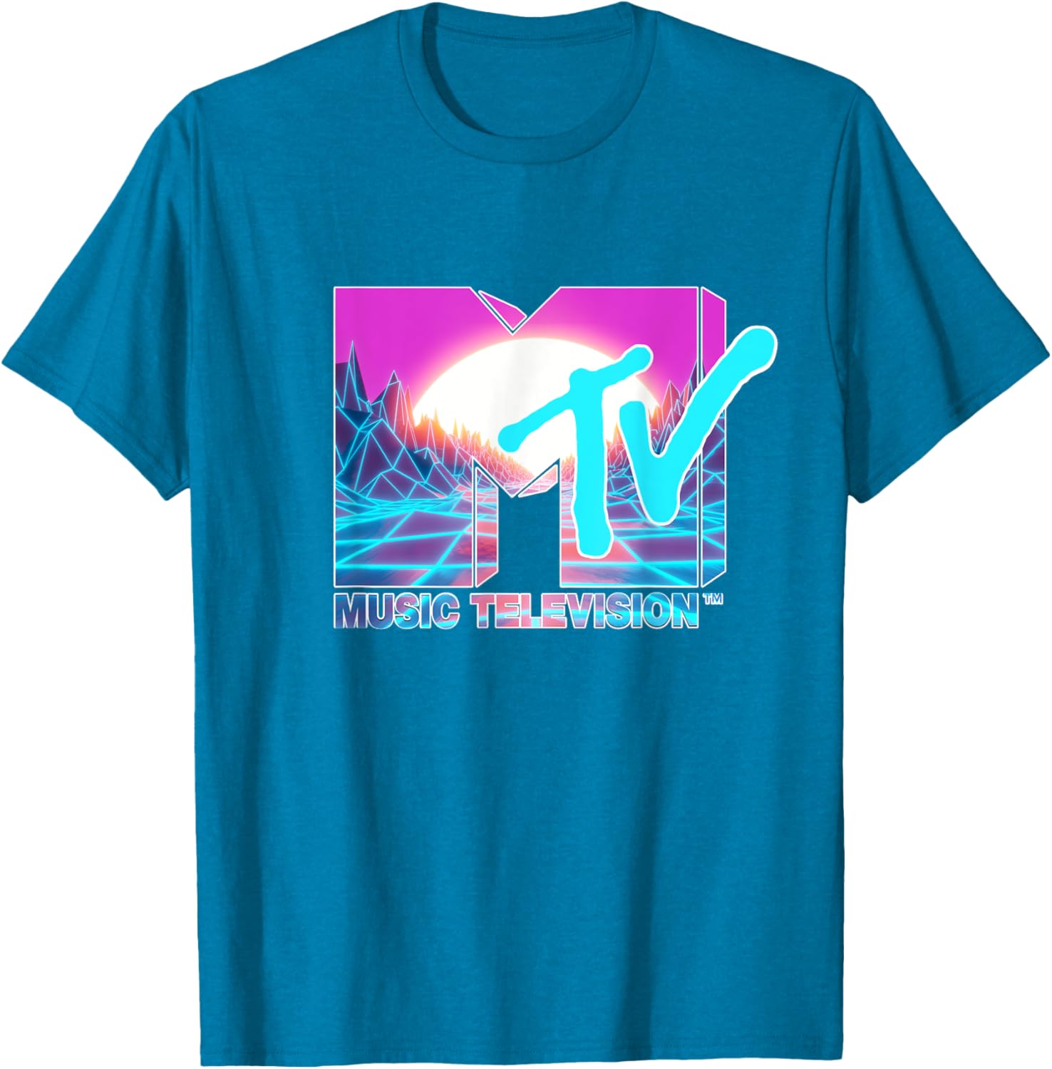 Mademark x MTV Official Logo T-Shirt with Sun and World Graphic - 25