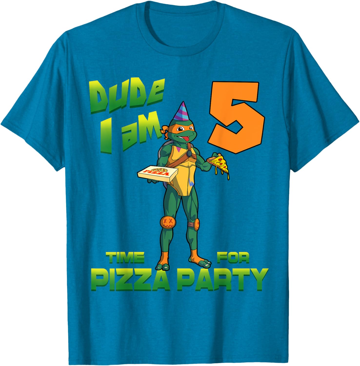 Mademark Teenage Mutant Ninja Turtles Michelangelo Pizza Party T-Shirt - 8