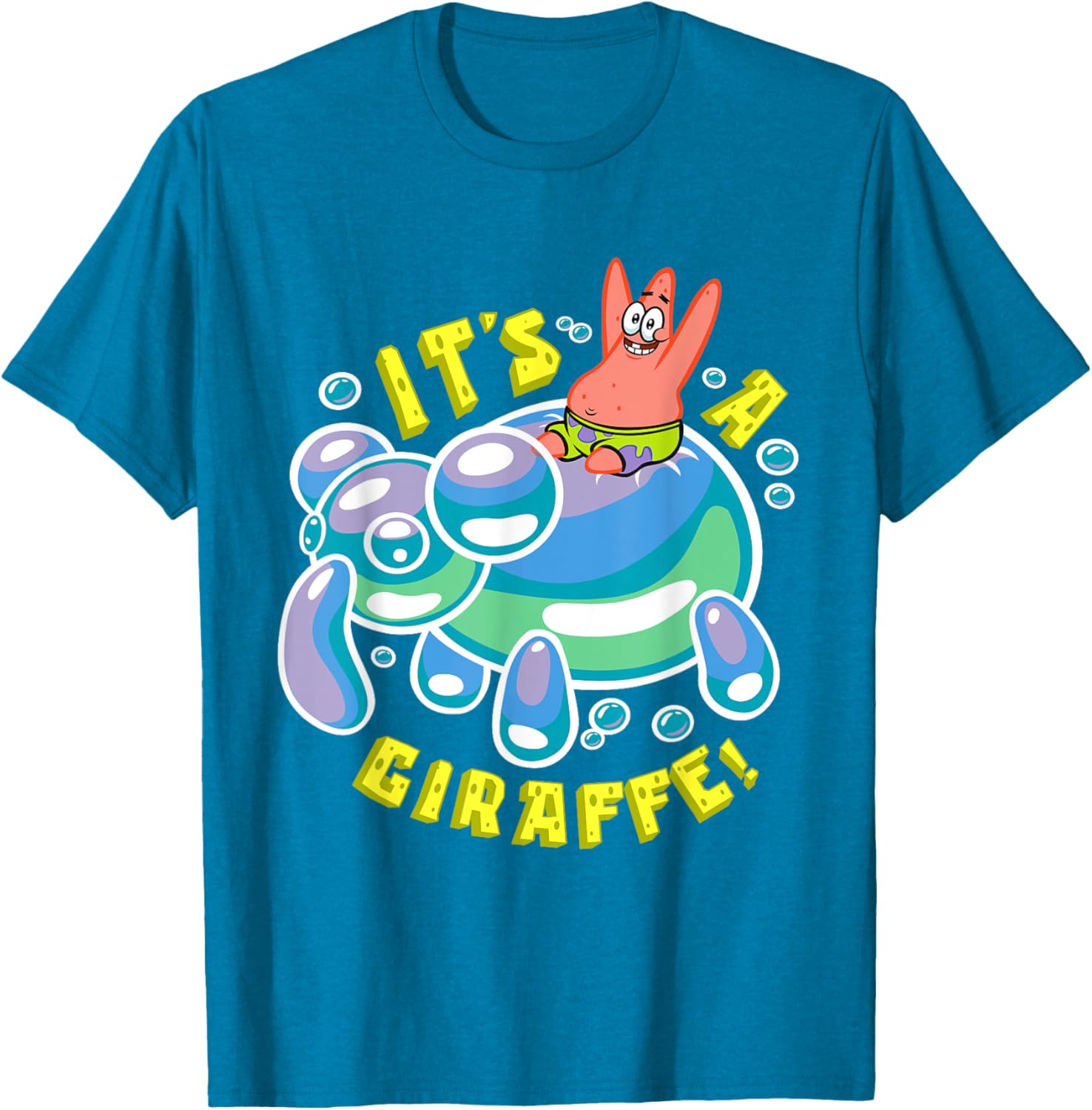 Mademark SpongeBob Patrick Star Riding Balloon Giraffe T-Shirt - 12