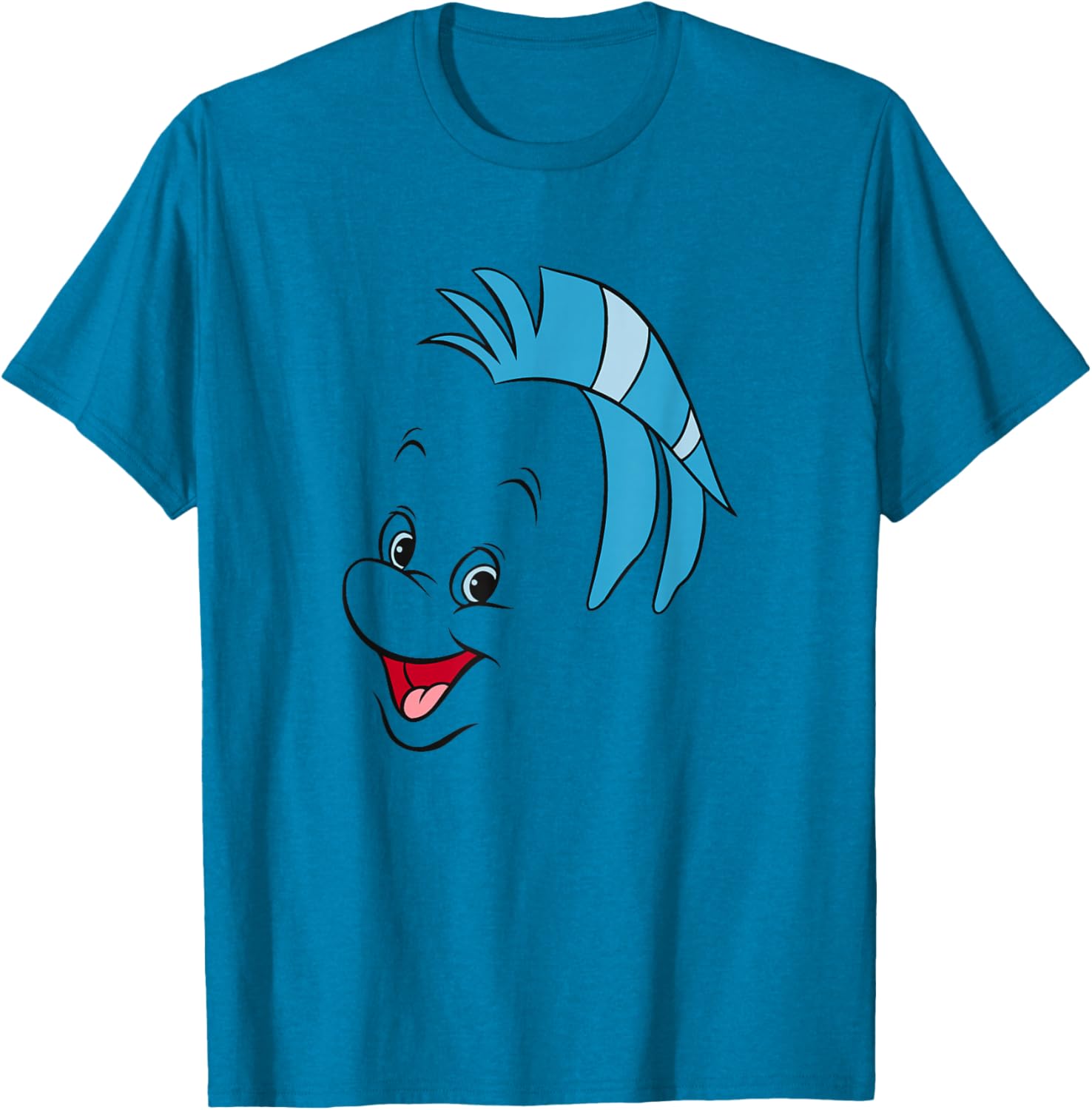 Disney The Little Mermaid Flounder Big Face T-Shirt for Kids and Adults - 4