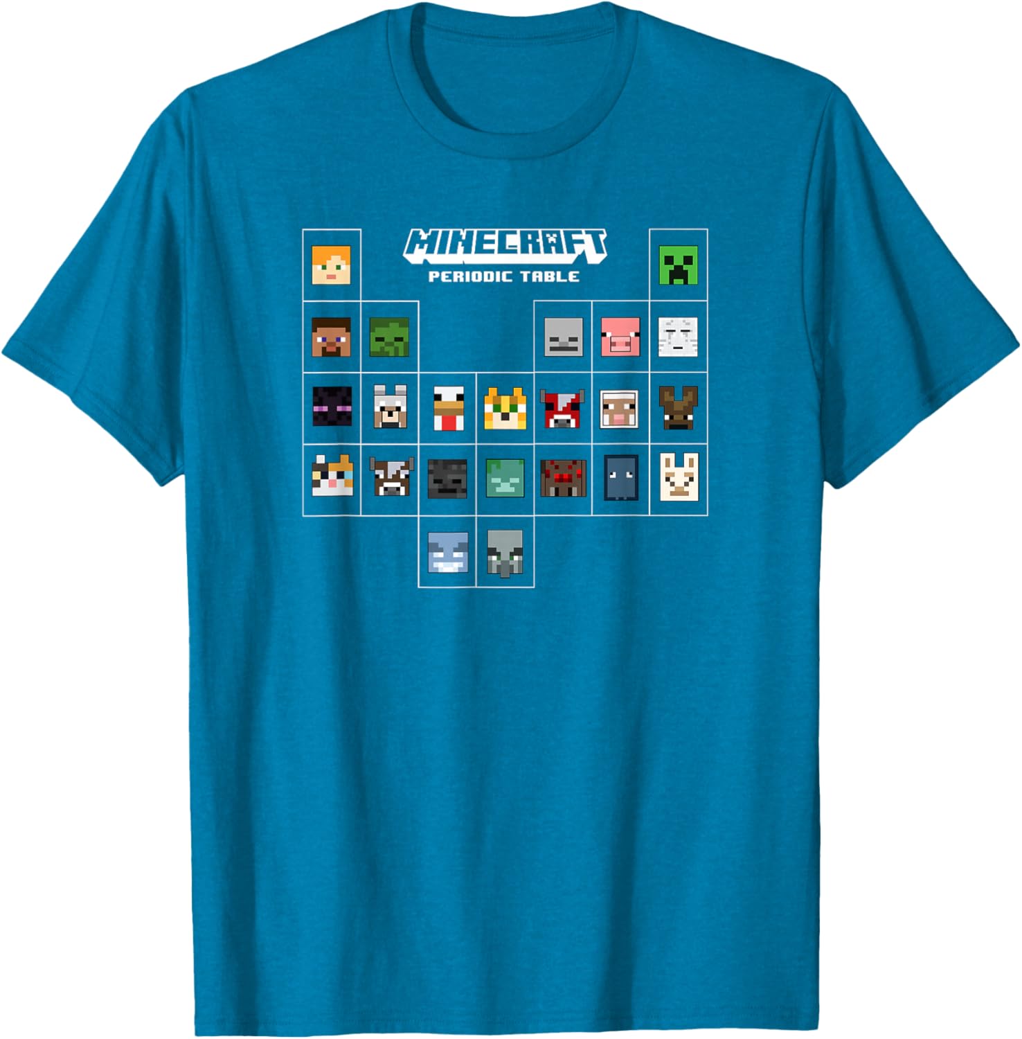 Minecraft Periodic Table Character Group T-Shirt for Fans and Gamers - 8