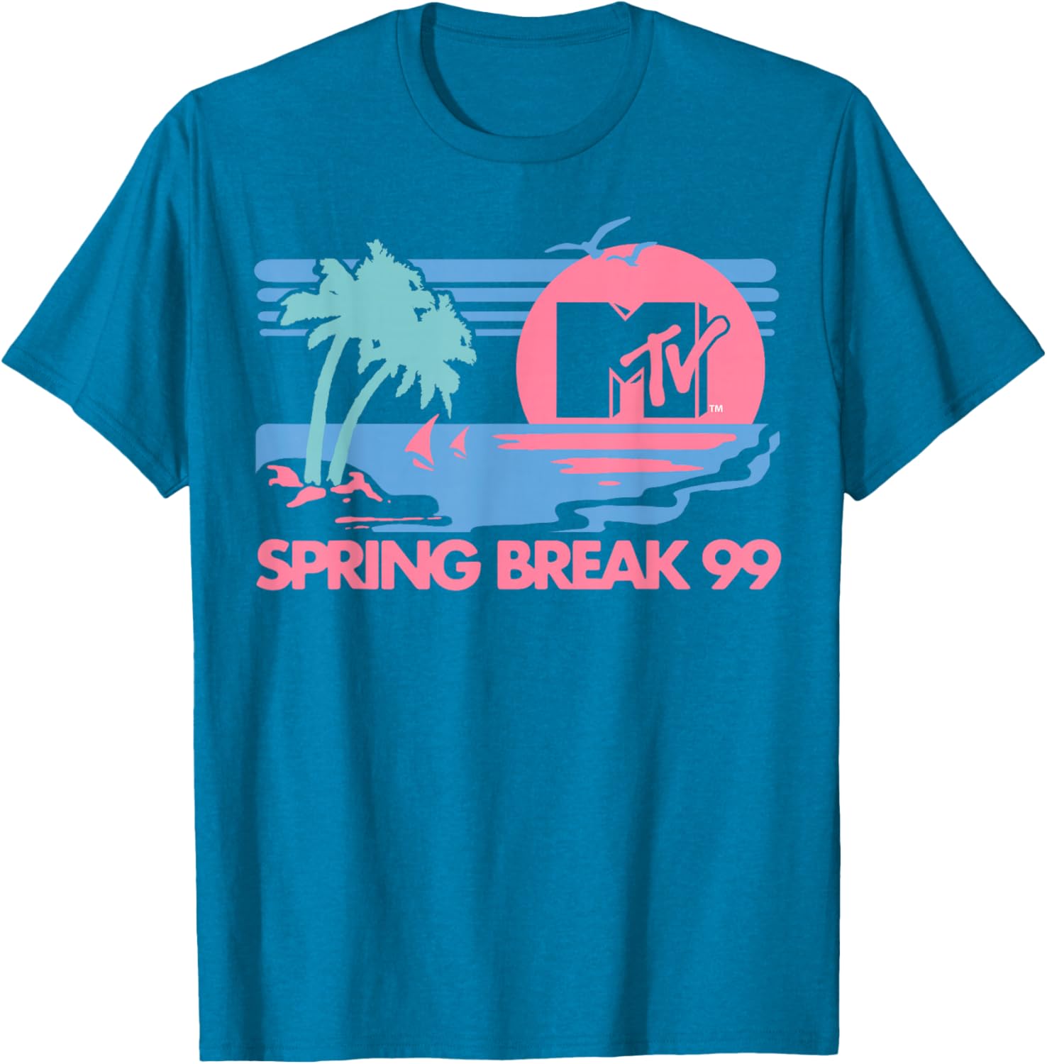 MTV Pastel Colors Spring Break Logo T-Shirt for Beach Fun and Style - 4
