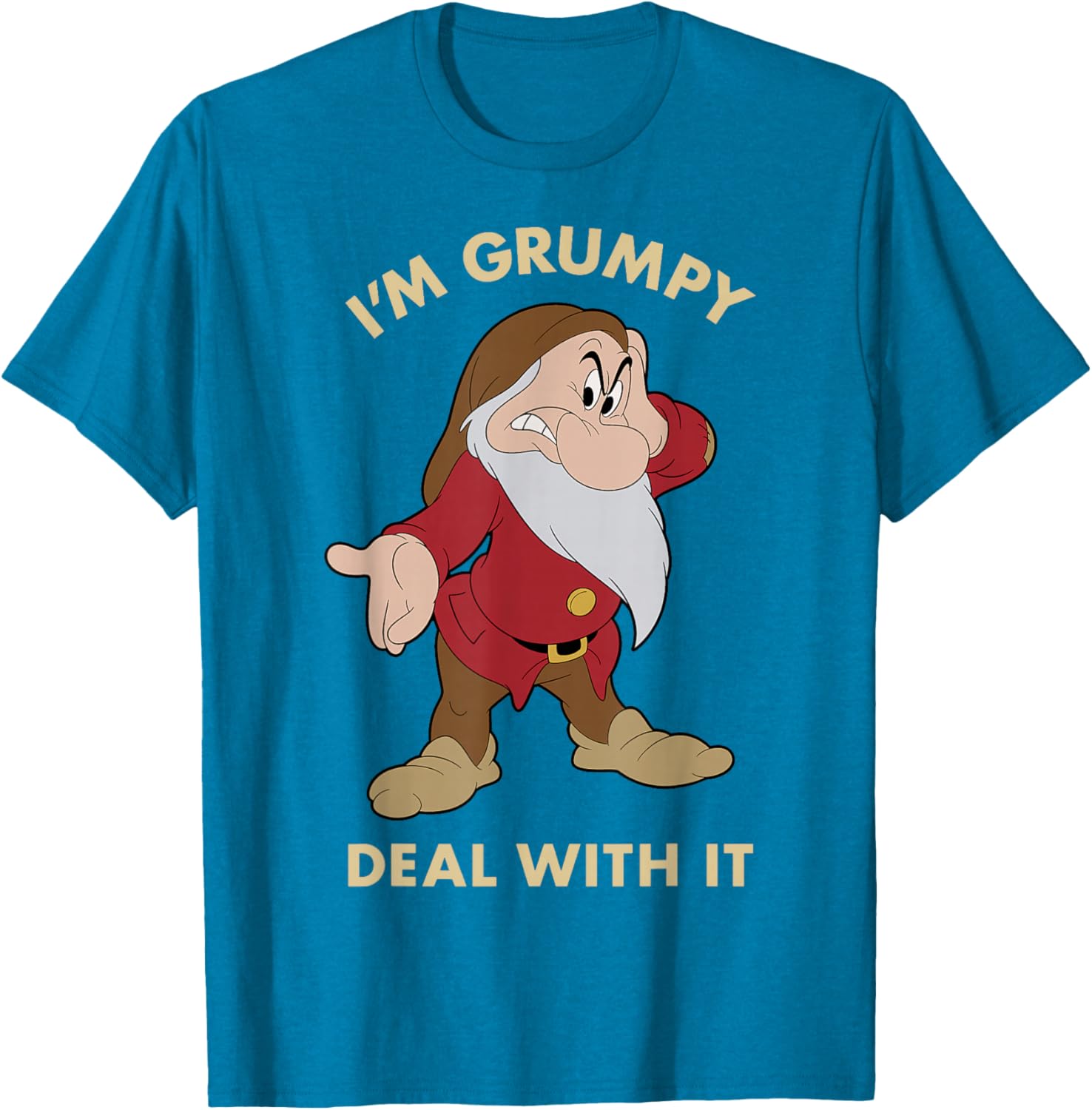 Disney Snow White Grumpy Deal With It Portrait T-Shirt for Fans - 9