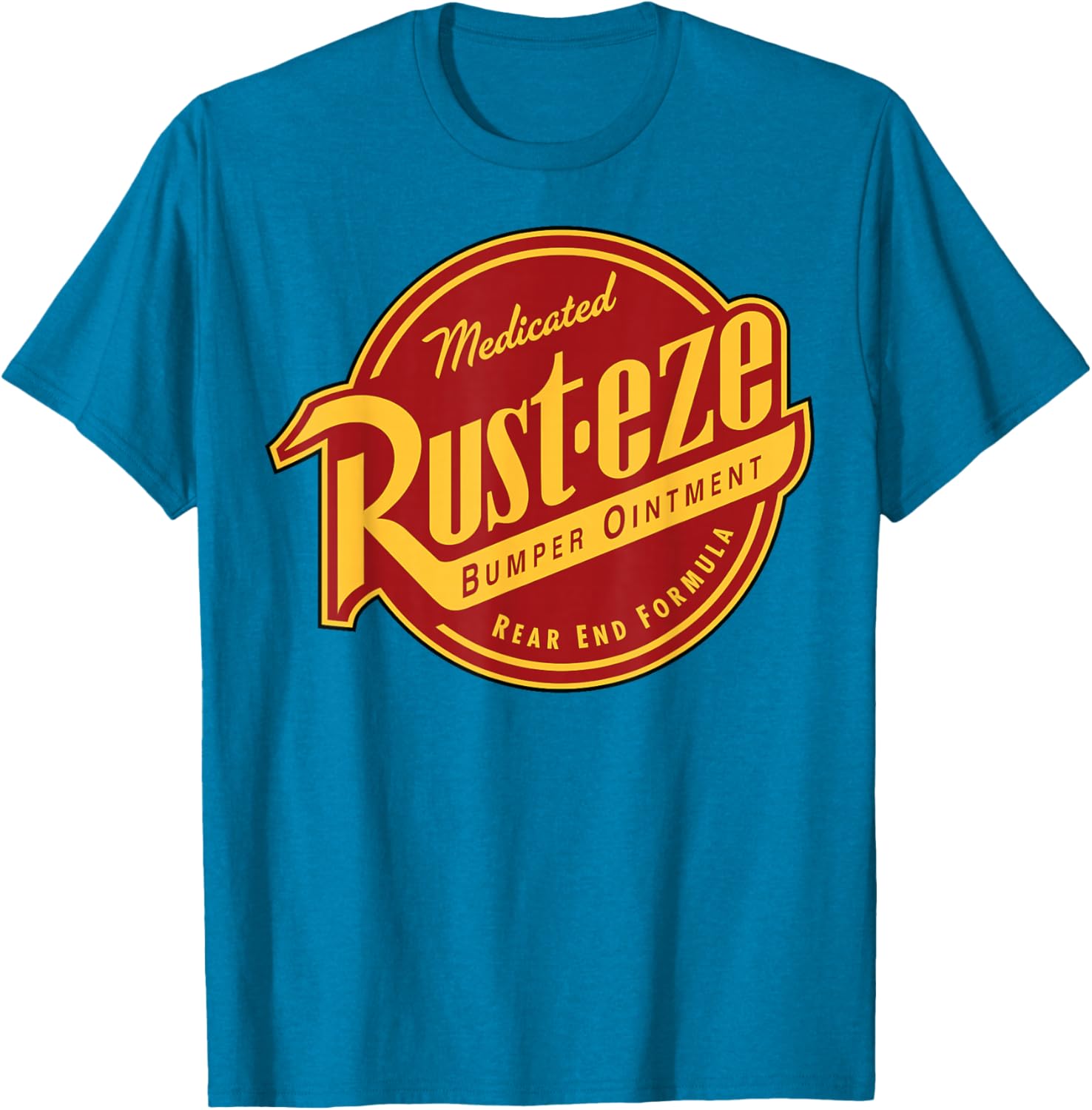 Disney Pixar Cars 2 Rust-Eze Ointment Vintage Badge Logo T-Shirt - 4