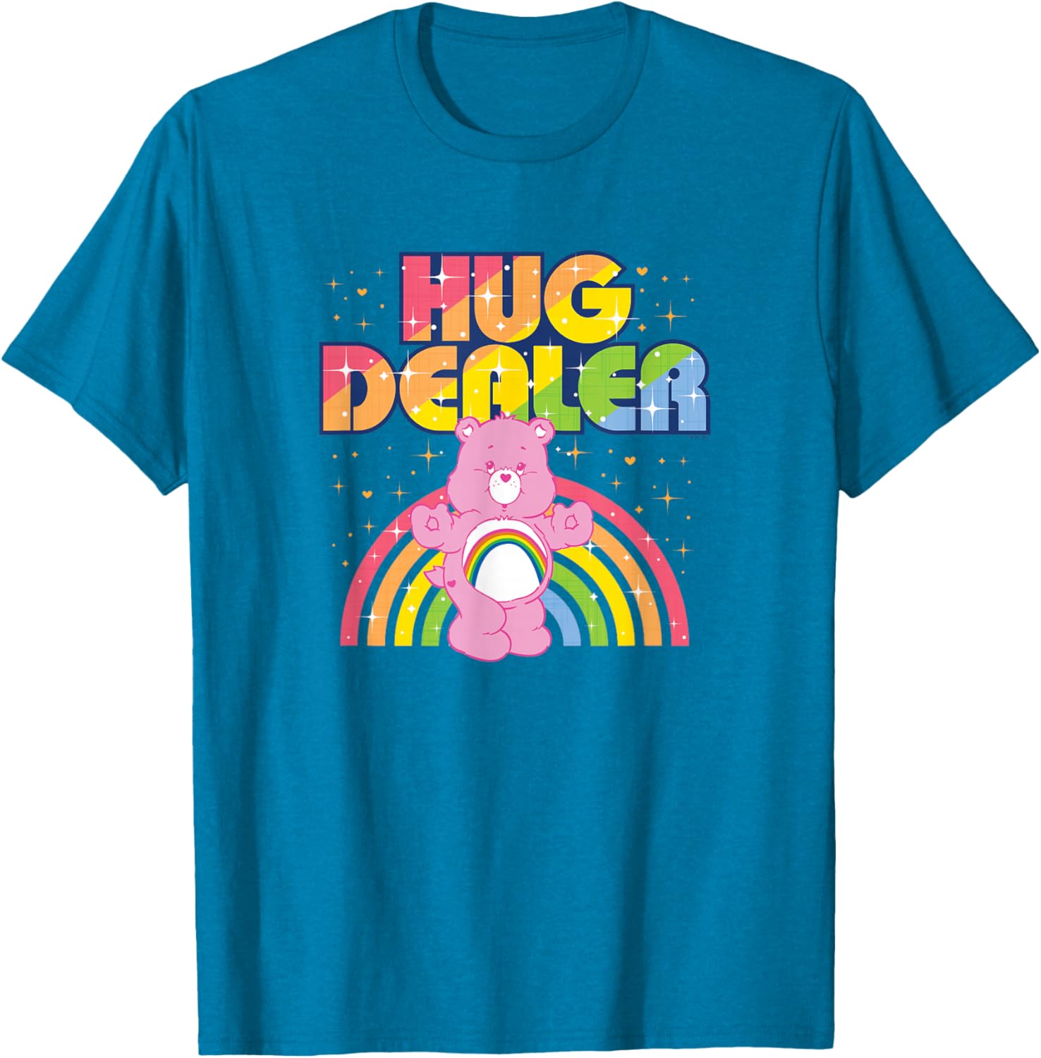 Care Bears Hug Dealer Retro Rainbow T-Shirt for Fun Casual Wear - 3