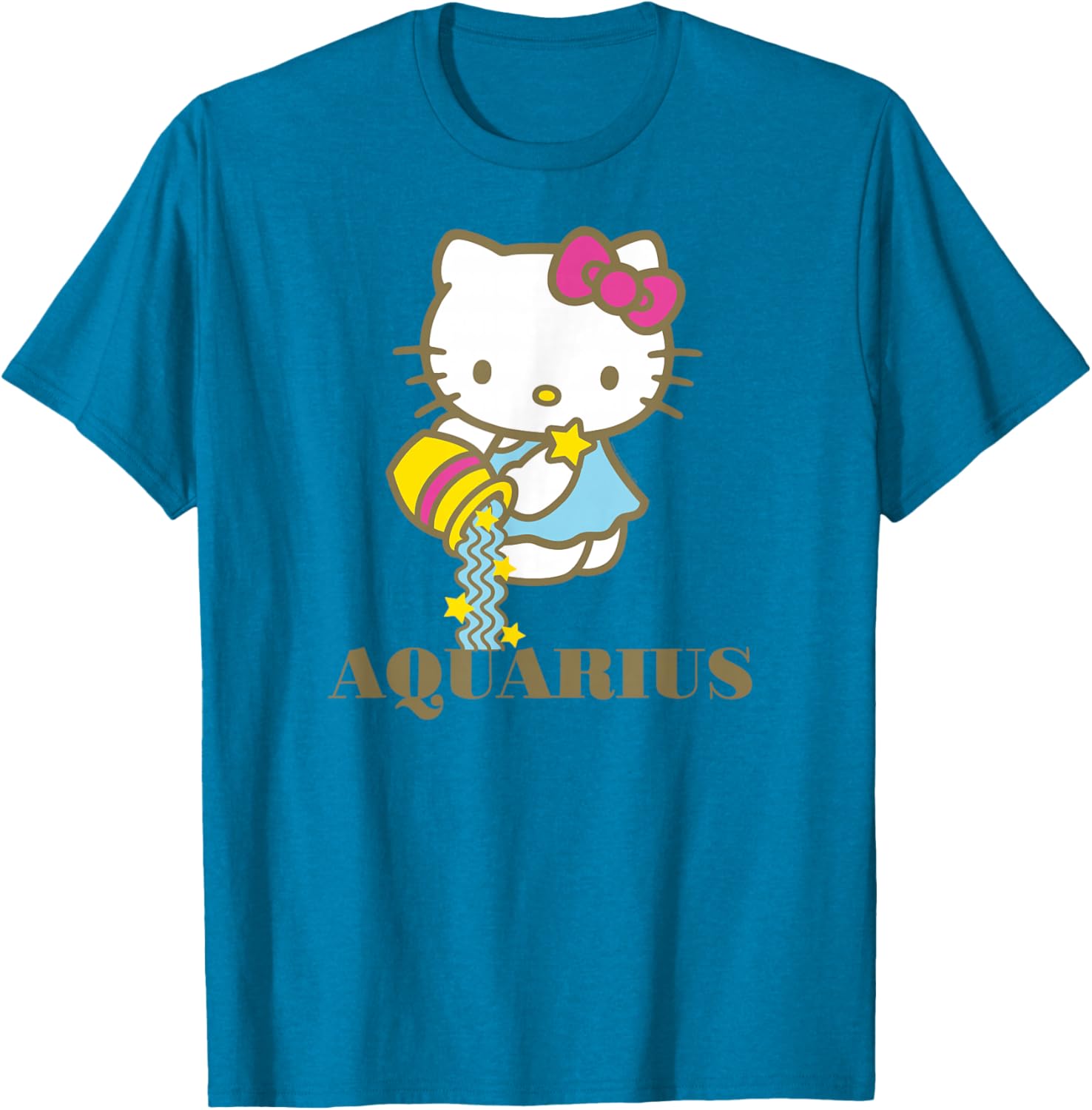 Hello Kitty Aquarius Zodiac T-Shirt Cute Graphic Tee for Pisces Fans - 11