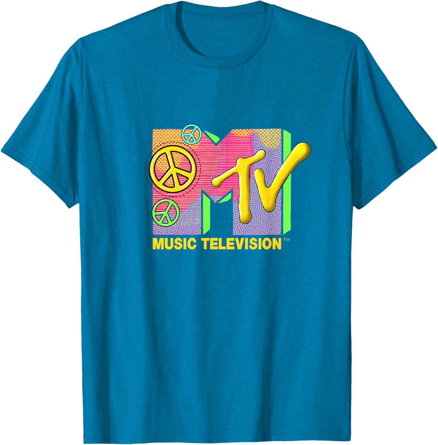 Mademark x MTV Peace Love Happiness T-Shirt - Official Logo Apparel - 1