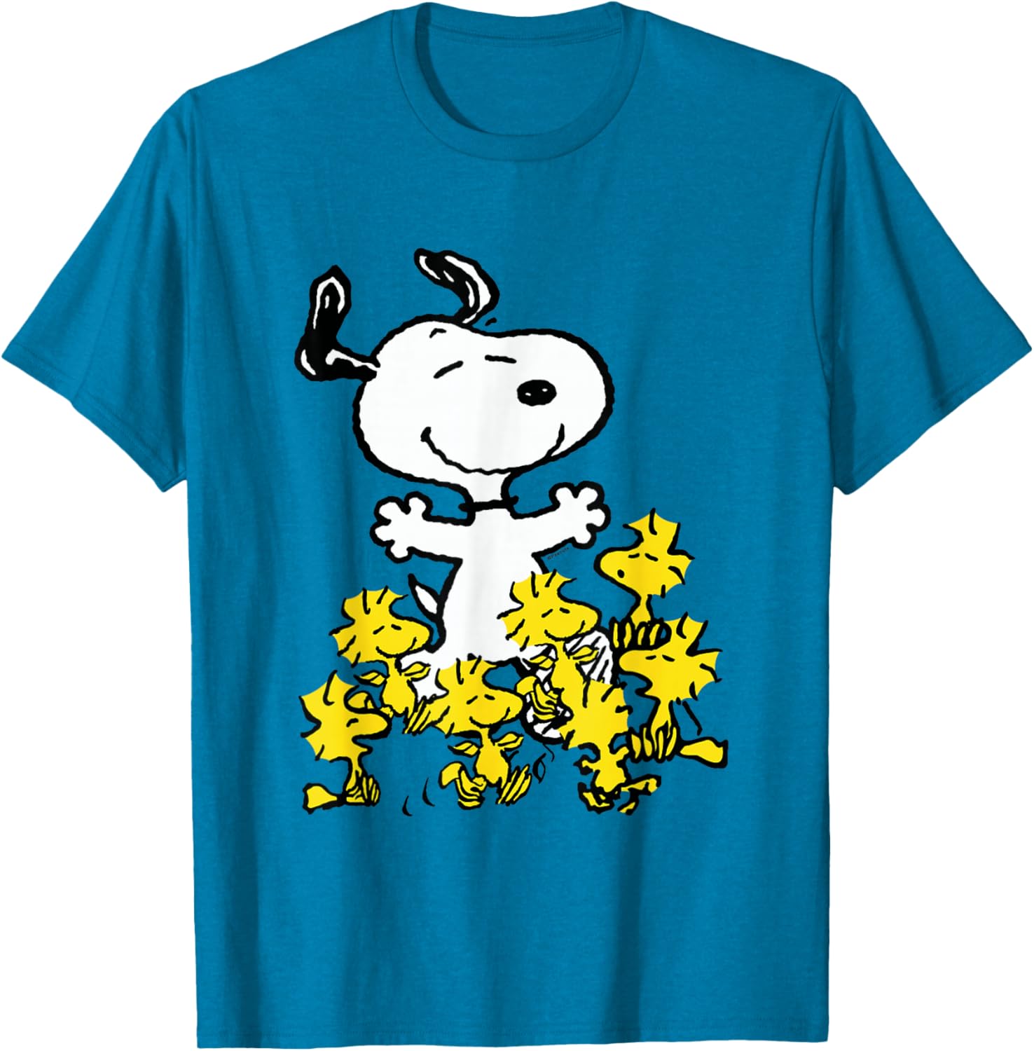 Peanuts Snoopy Chick Party Shirt Classic Fit Adult Black T-Shirt - 4