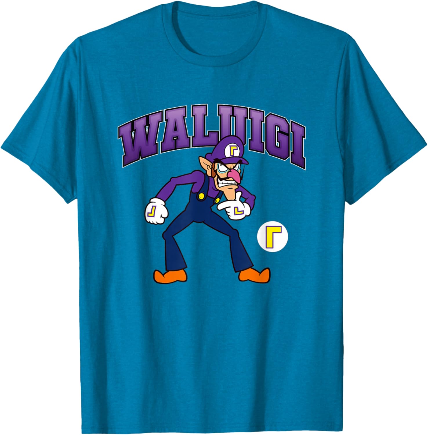 Super Mario Bros Waluigi Big Character Portrait T-Shirt for Fans - 12
