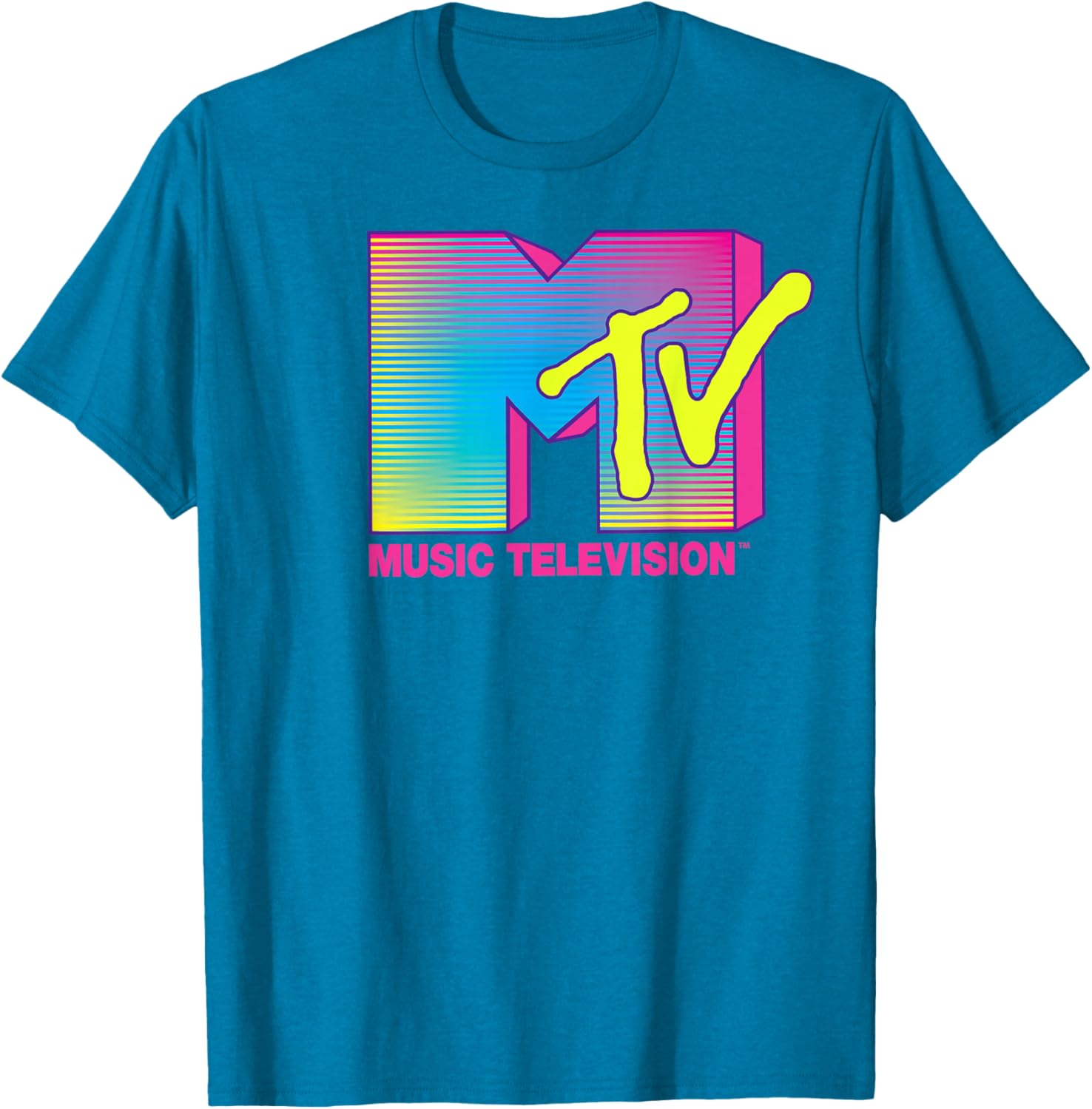 MTV Logo Retro T-Shirt in Fluorescent Colors for Fashionable Fans - 5