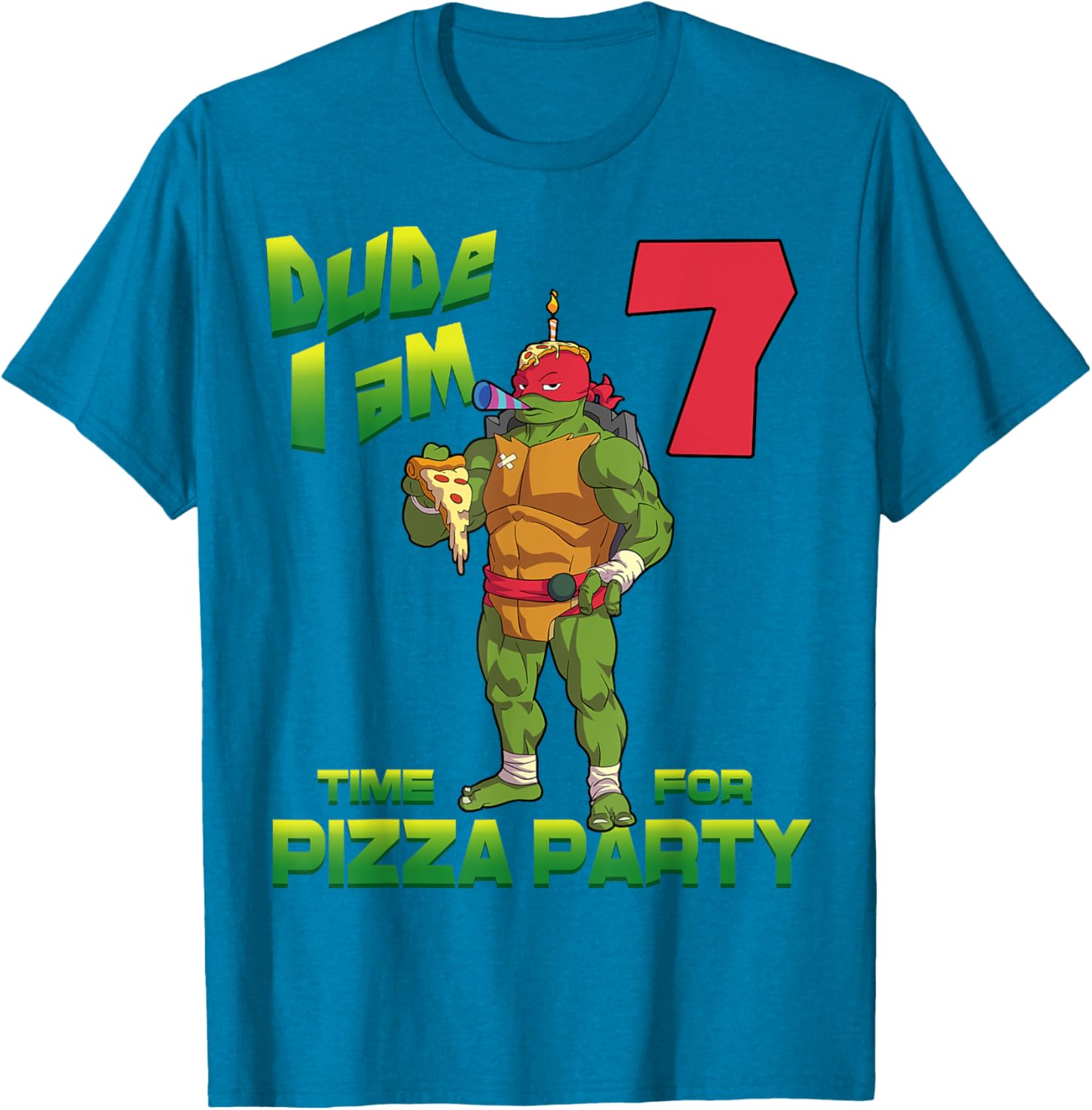 Mademark TMNT Raphael Pizza Party T-Shirt for 7 Year Olds - 18