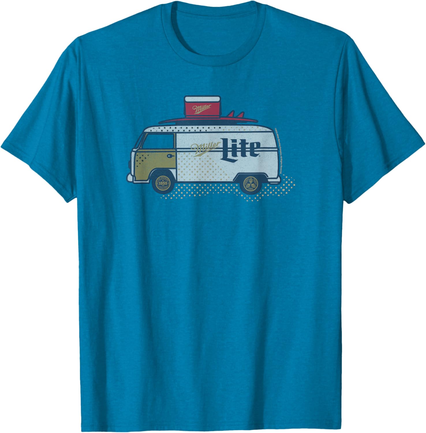 Coors Classic Miller Lite Surf Van Design T-Shirt for Casual Style - 1