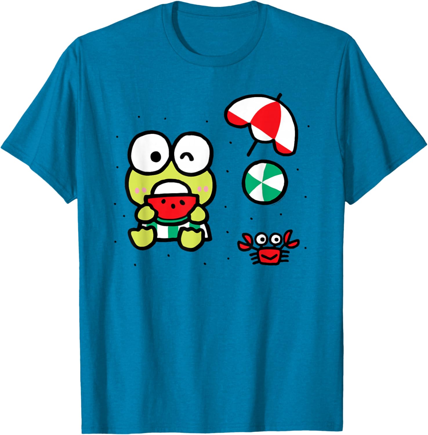 Keroppi Beach Summer Watermelon T-Shirt Fun and Cute Summer Apparel - 17