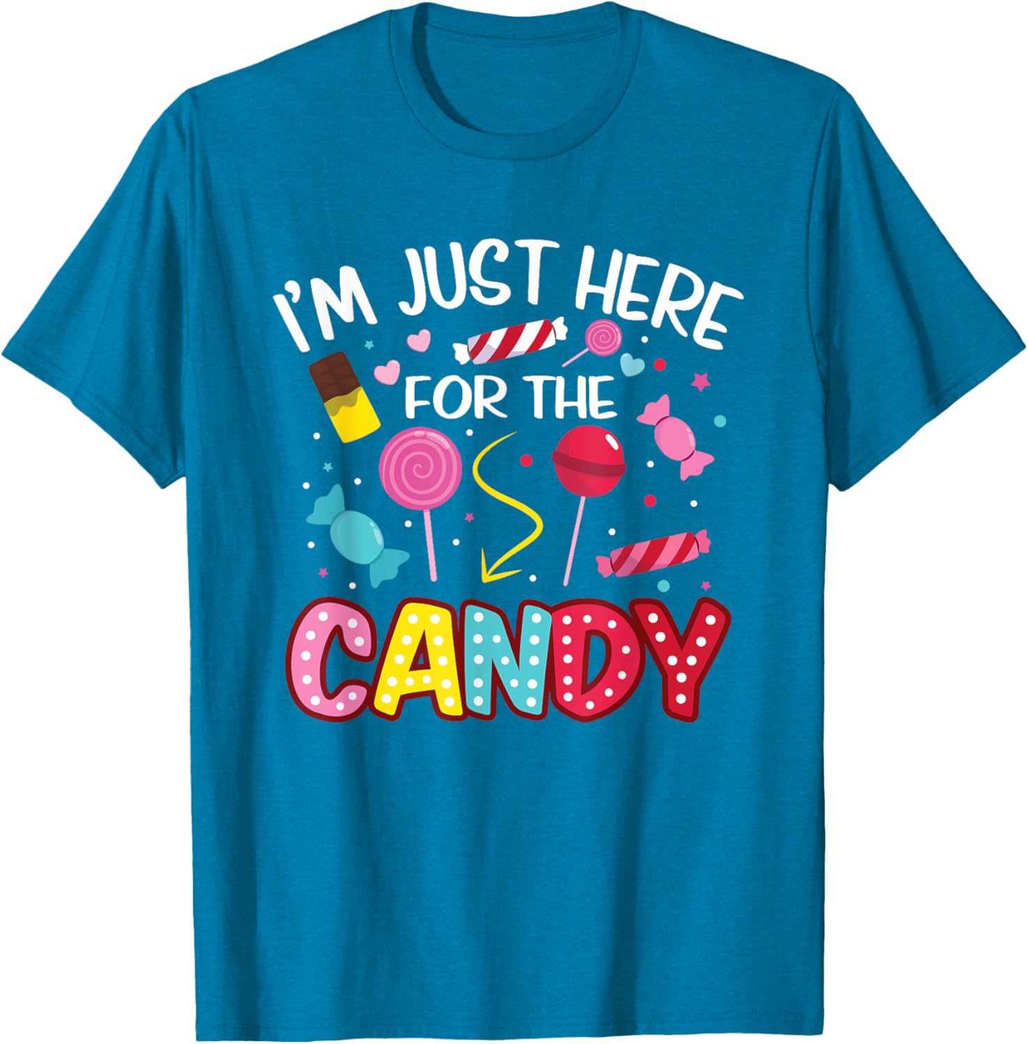 Cute I'm Just Here For The Candy Lollipop Halloween T-Shirt for Kids - 19