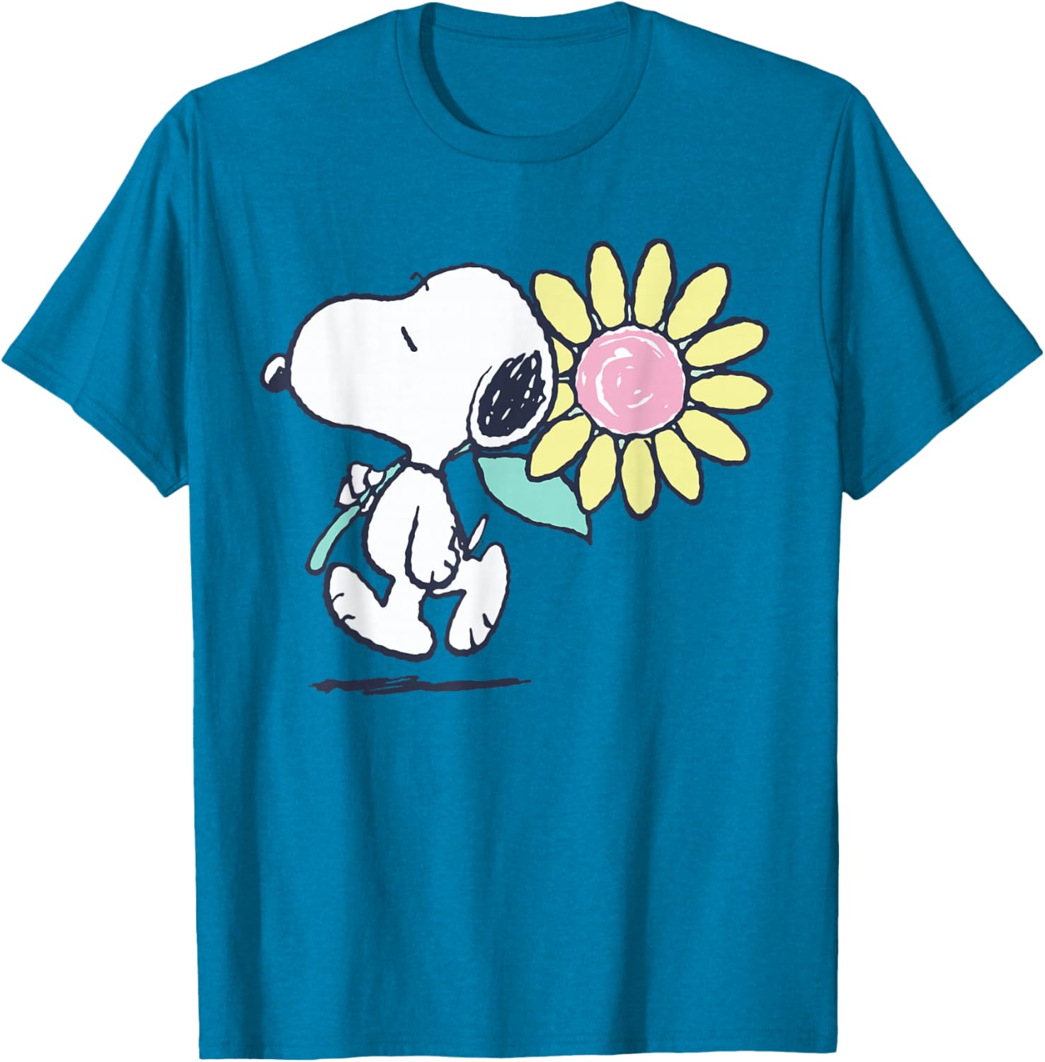 Snoopy Pink Daisy Flower T-Shirt for Fun Peanuts Fans and Fashion Lovers - 5