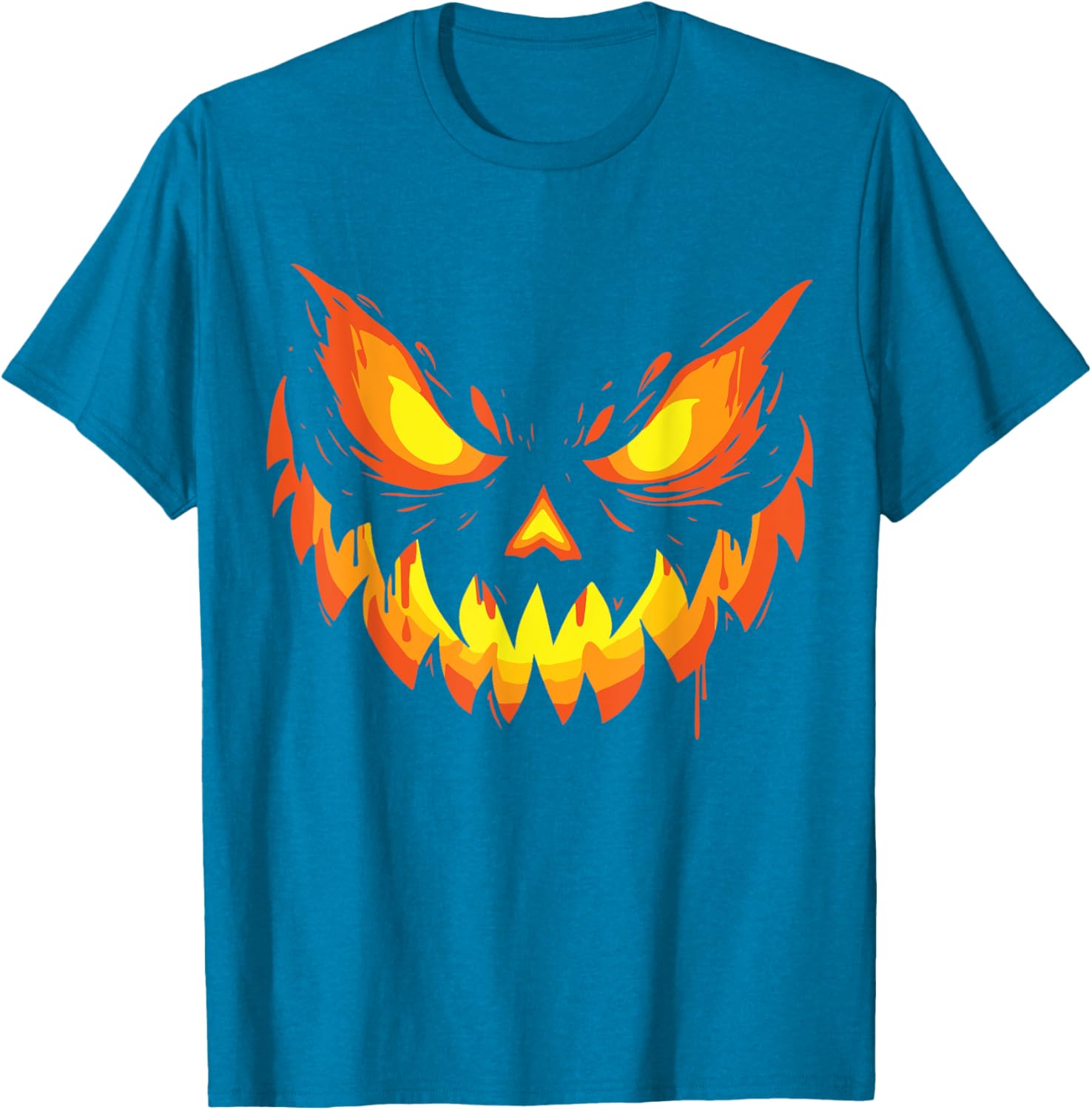 Scary Jack O Lantern Pumpkin Face Halloween T-Shirt for Boys and Men - 19
