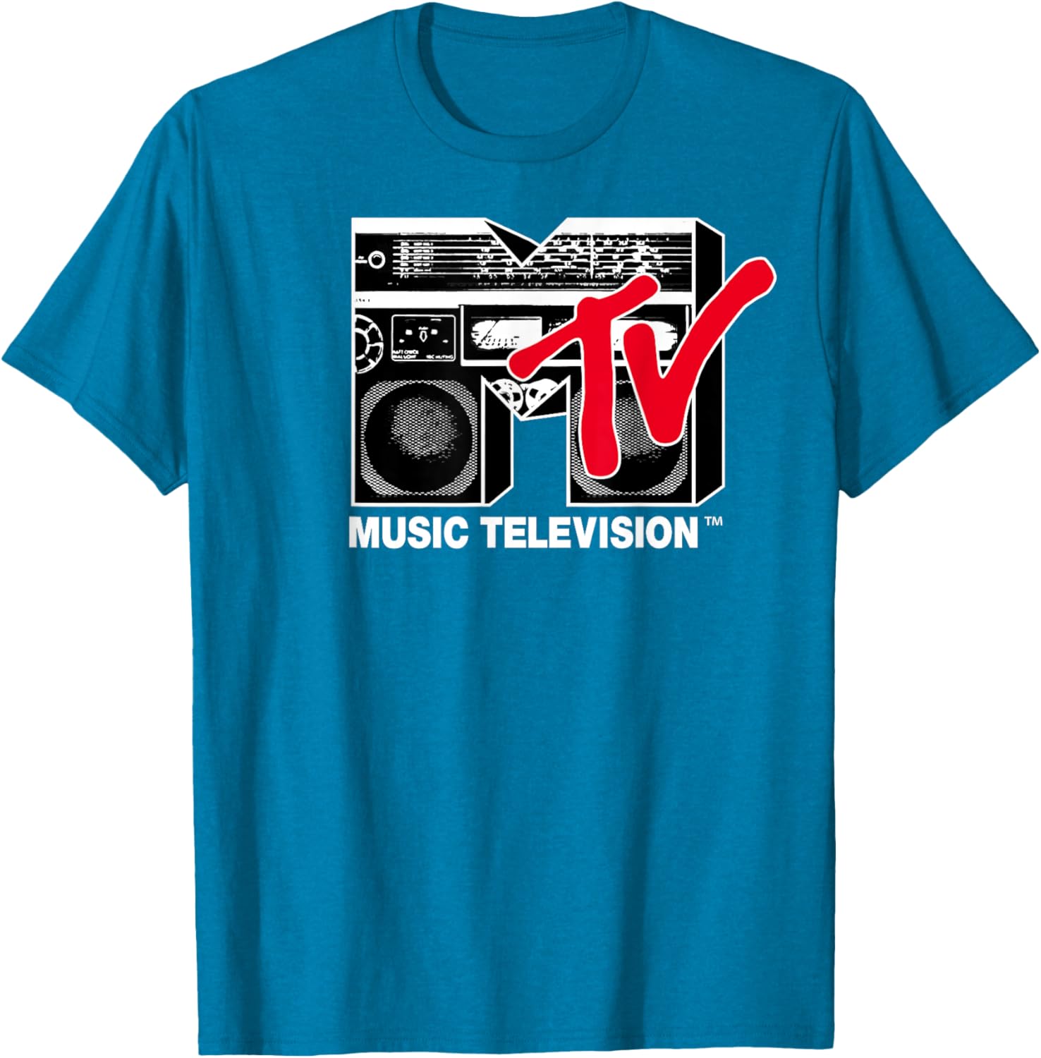 MTV Logo Red Boombox Graphic T-Shirt for Music Lovers and Trendsetters - 1