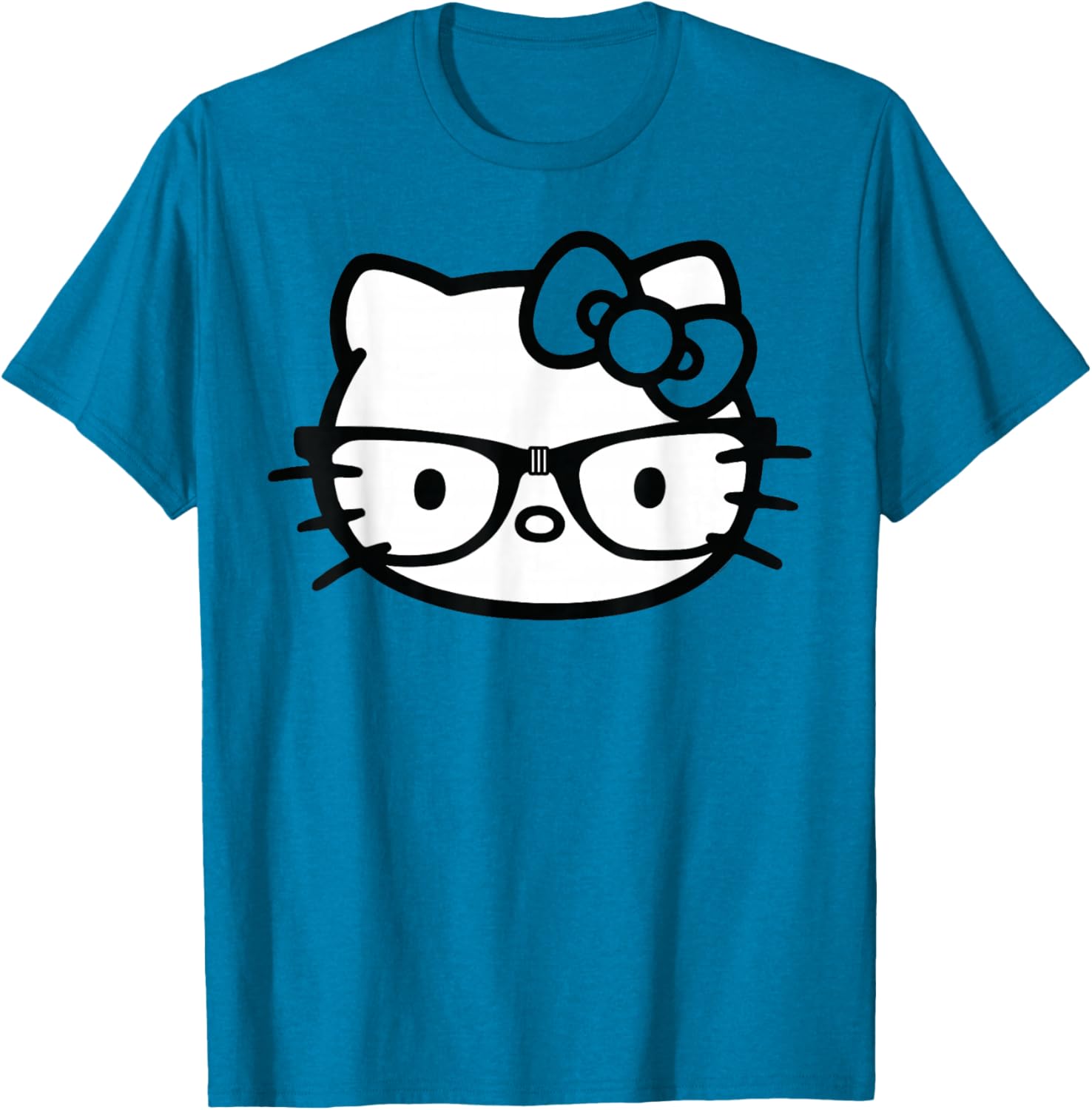Hello Kitty Black and White Nerd Glasses T-Shirt for Fun Fashion Lovers - 3