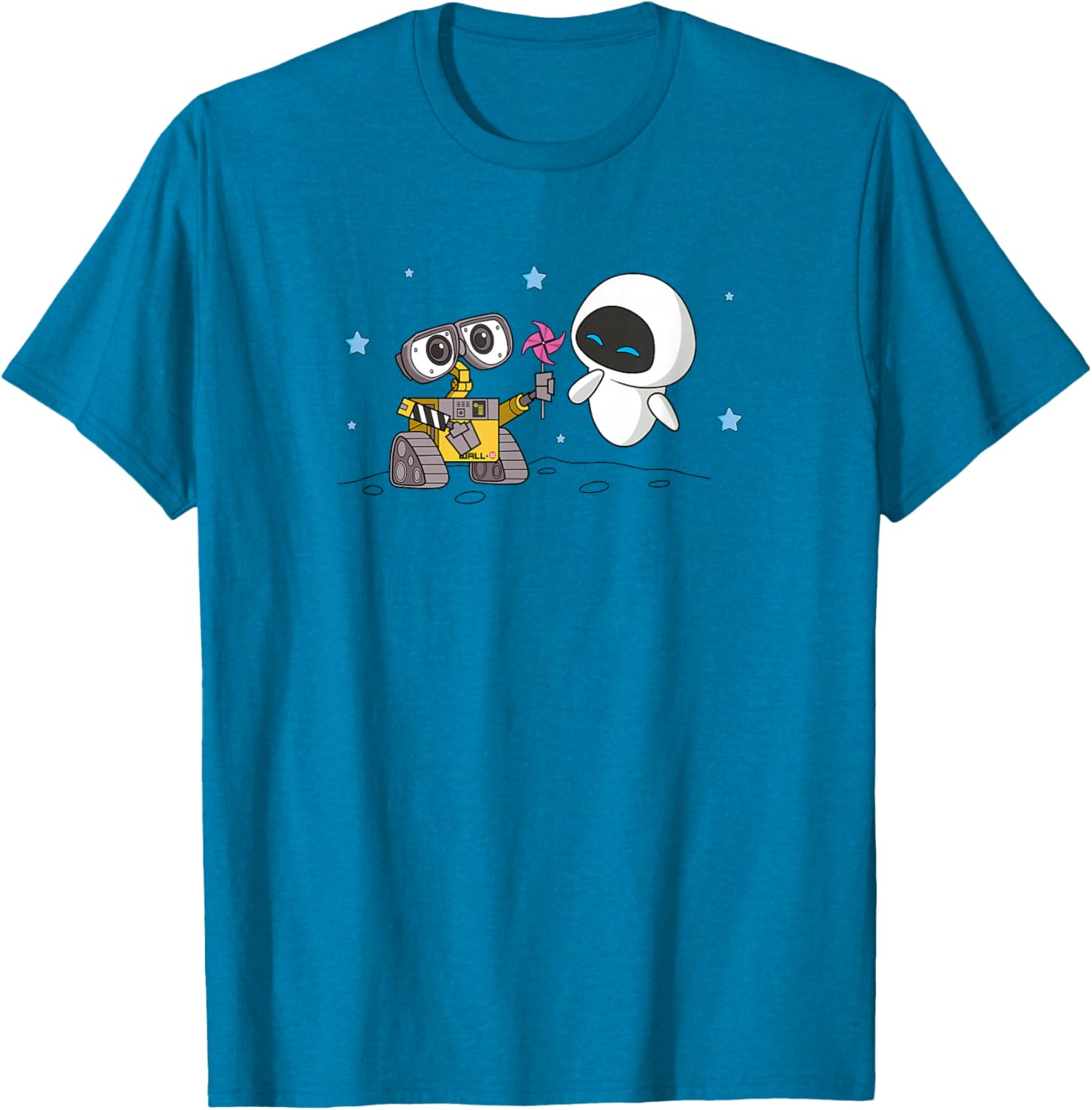 Disney Wall-E and Eve Moonscape Pinwheel T-Shirt for Fans and Collectors - 12
