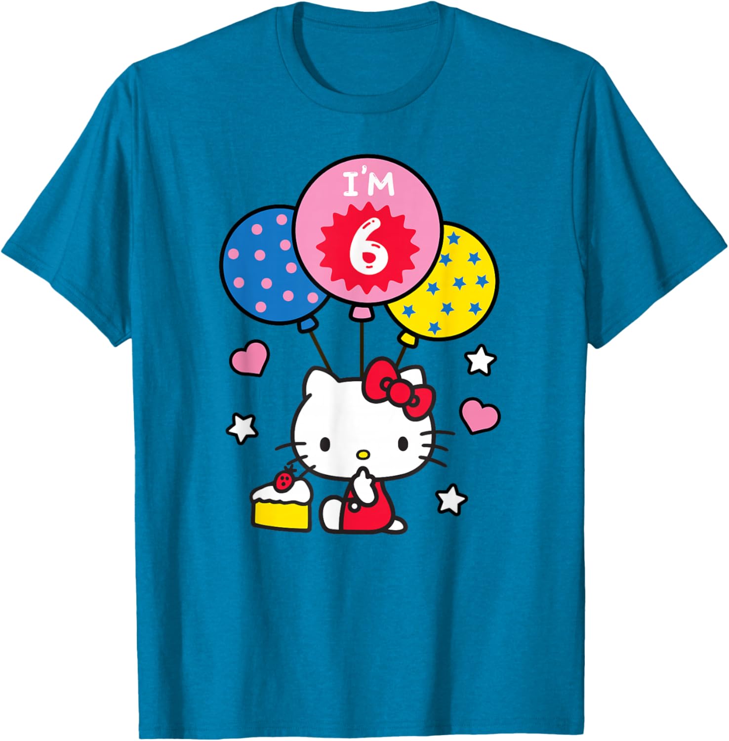 Hello Kitty I'm 6 Birthday T-Shirt Cute Kids Clothing for Celebrations - 3