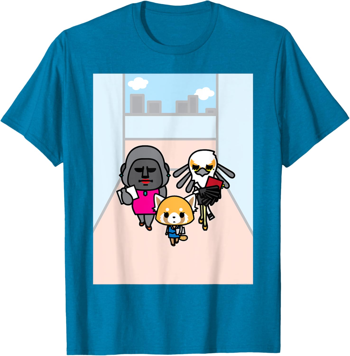Aggretsuko Office Girl Gang Tee Shirt Fun Graphic T-Shirt for Fans - 3