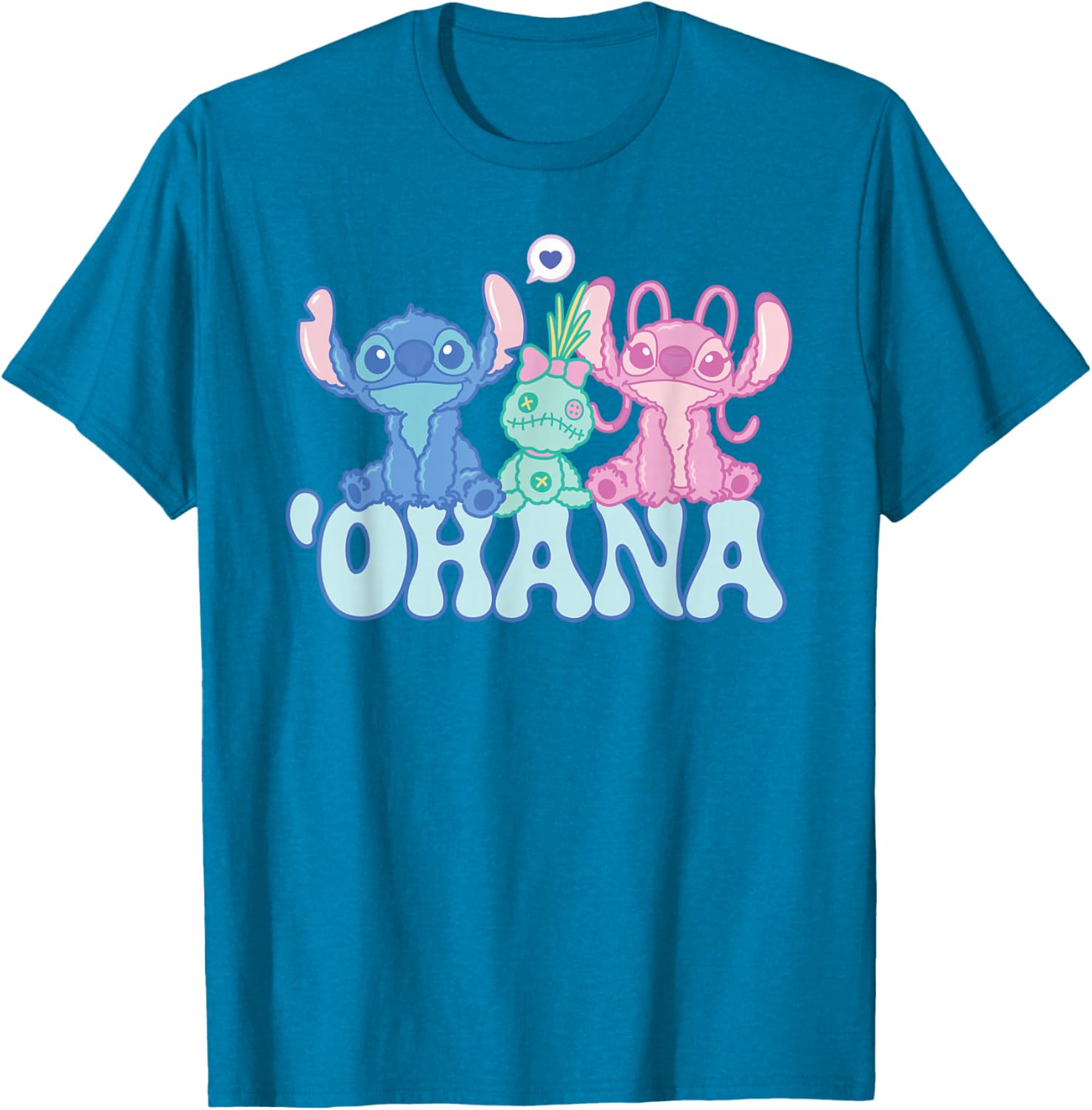 Cute Disney Stitch Ohana T-Shirt with Angel and Scrump for Kids and Adults - 5