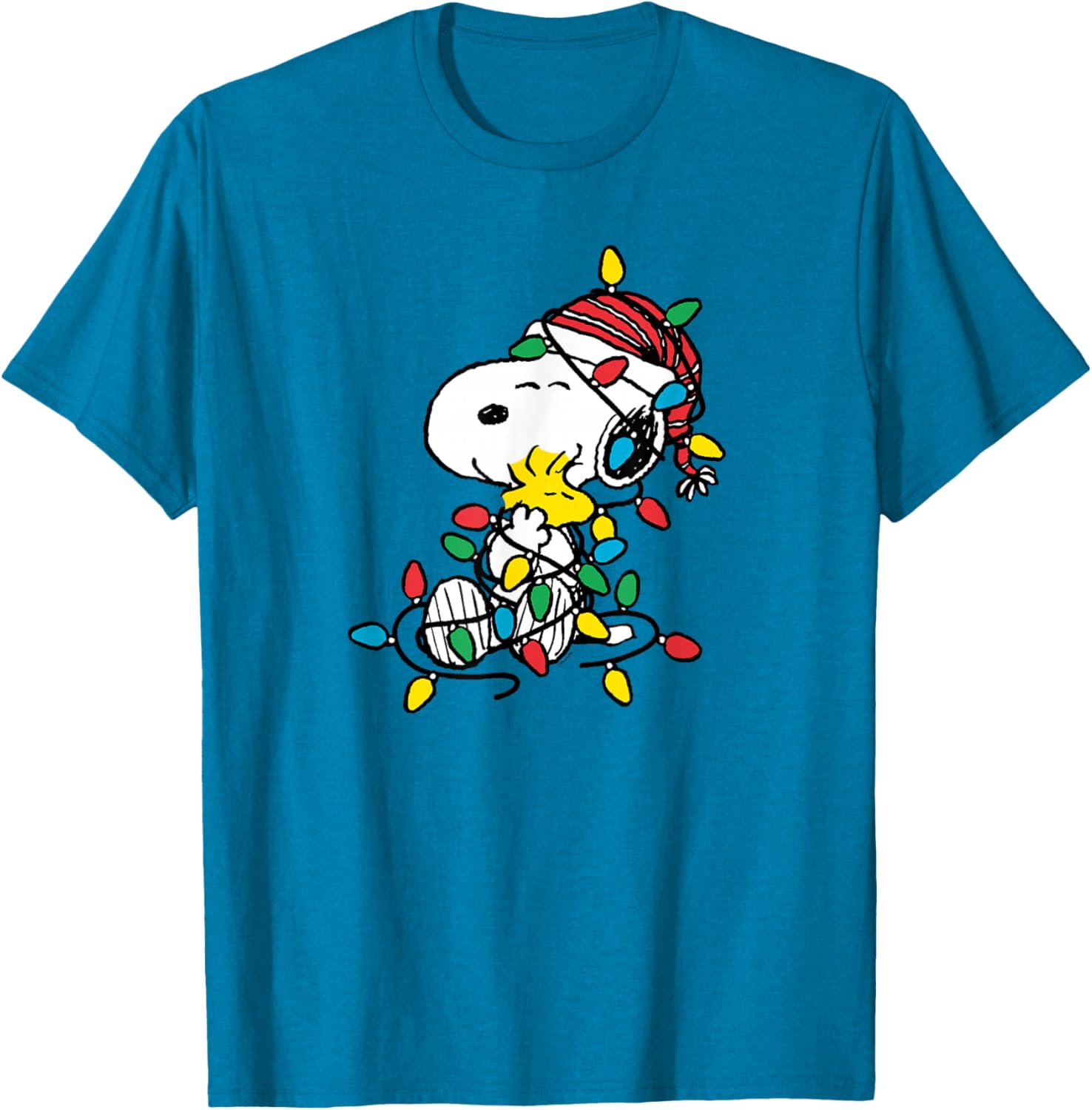 Peanuts Snoopy Woodstock Christmas Lights T-Shirt for Holiday Cheer - 8