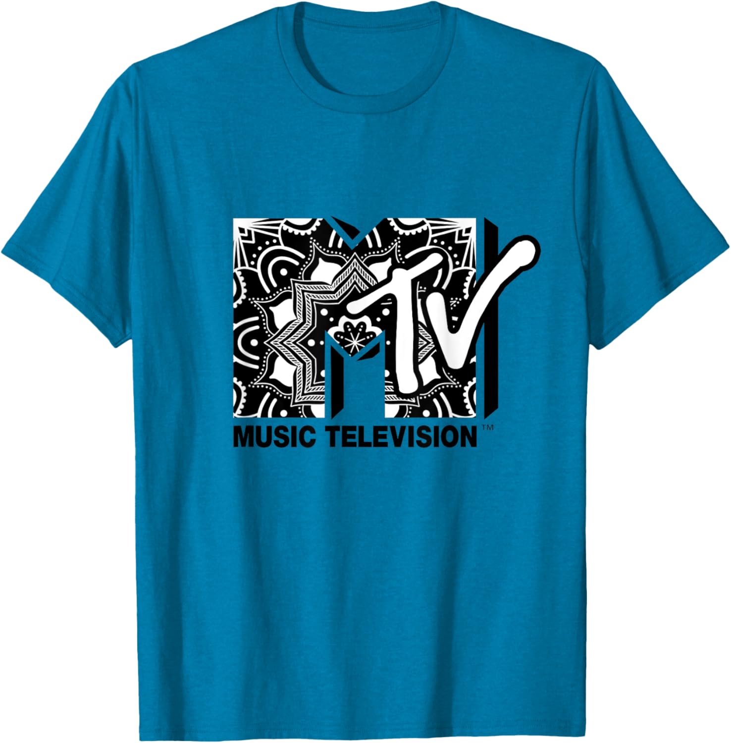 Mademark x MTV Mandala Black and White Logo T-Shirt for Trendy Style - 11