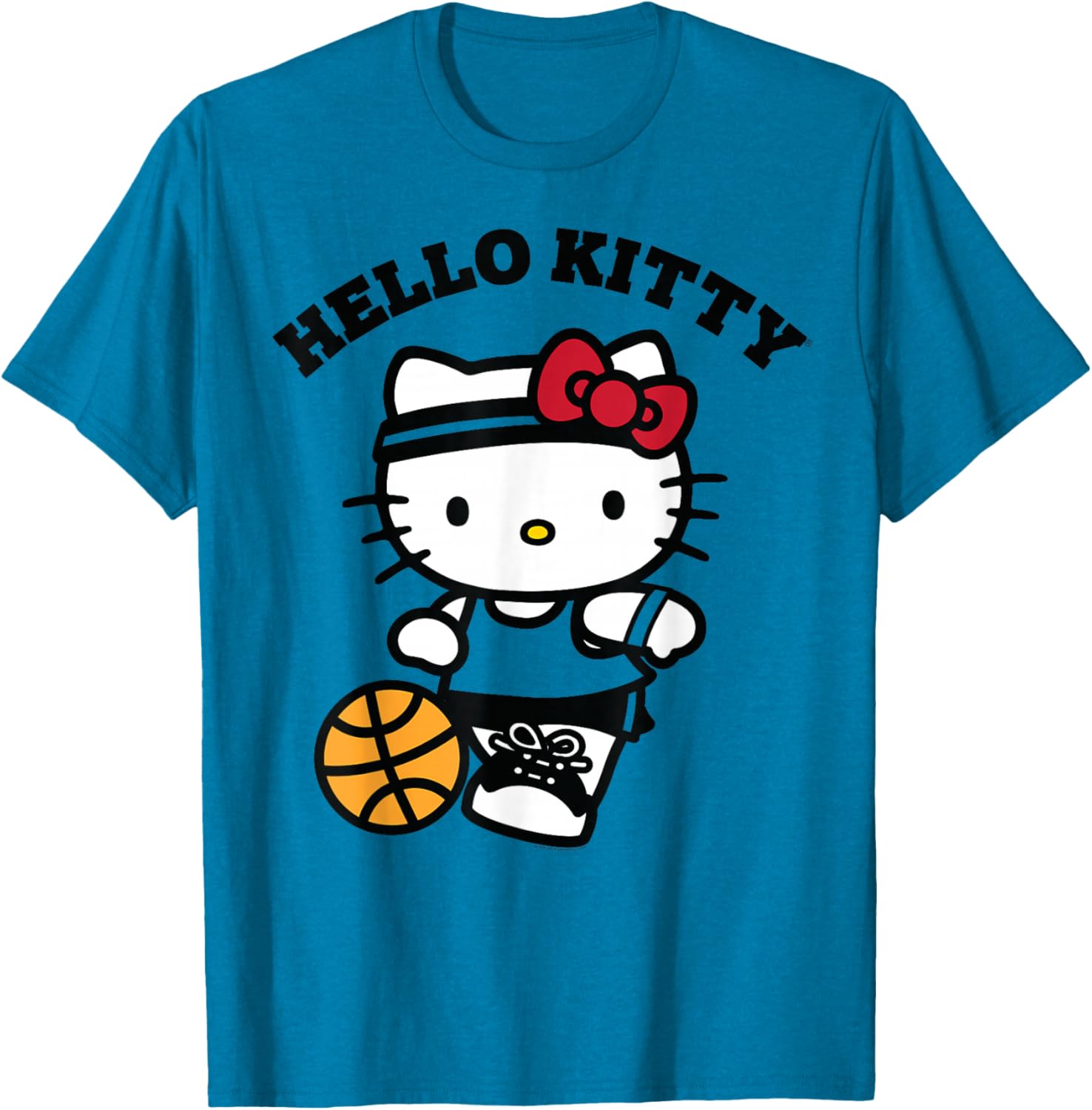 Hello Kitty Unisex Kids Basketball T-Shirt in Blue - Small Size - 11