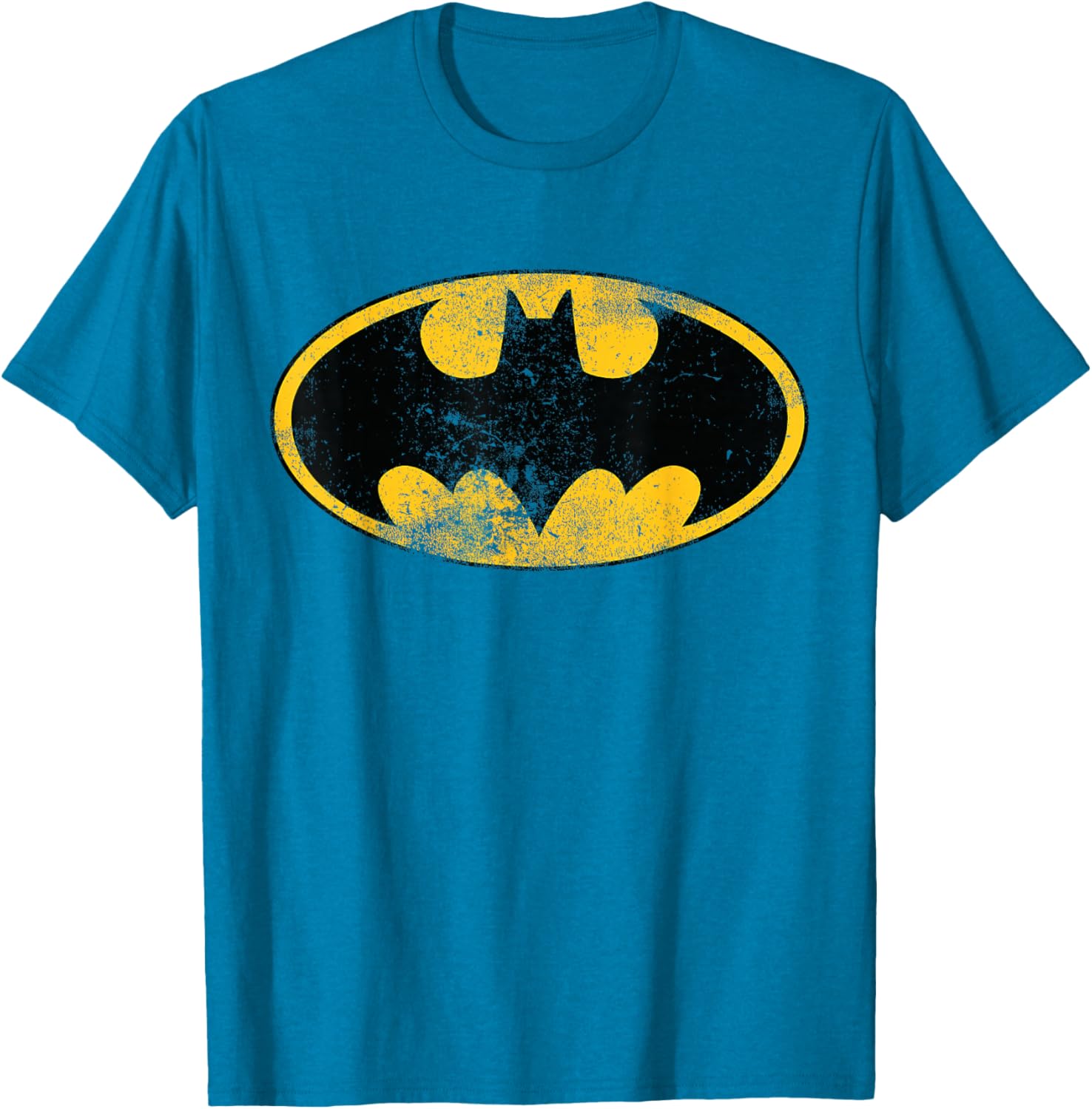 Classic Distressed DC Batman Logo T-Shirt for Superhero Fans - 11