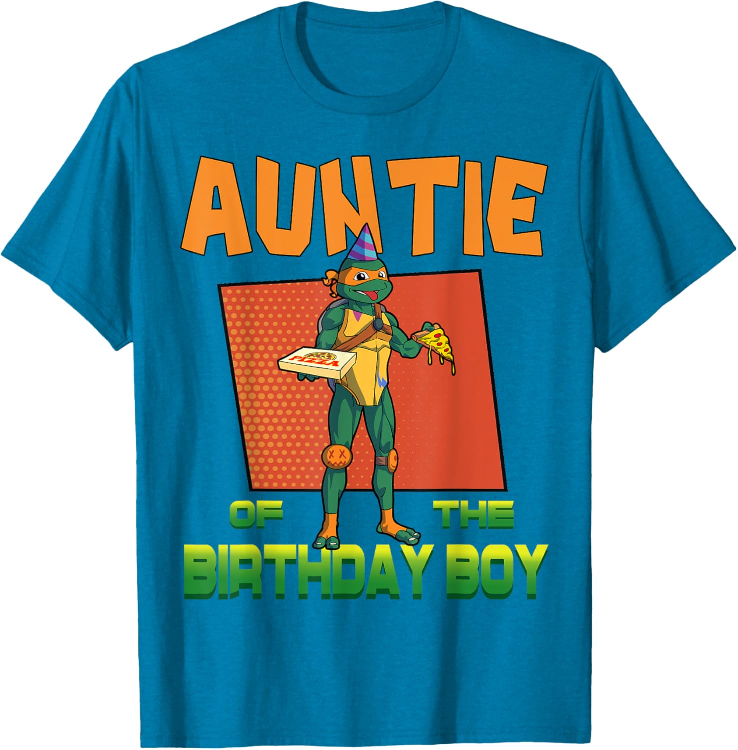 Mademark Teenage Mutant Ninja Turtles Mikey Pizza Party T-Shirt for Aunties - 11