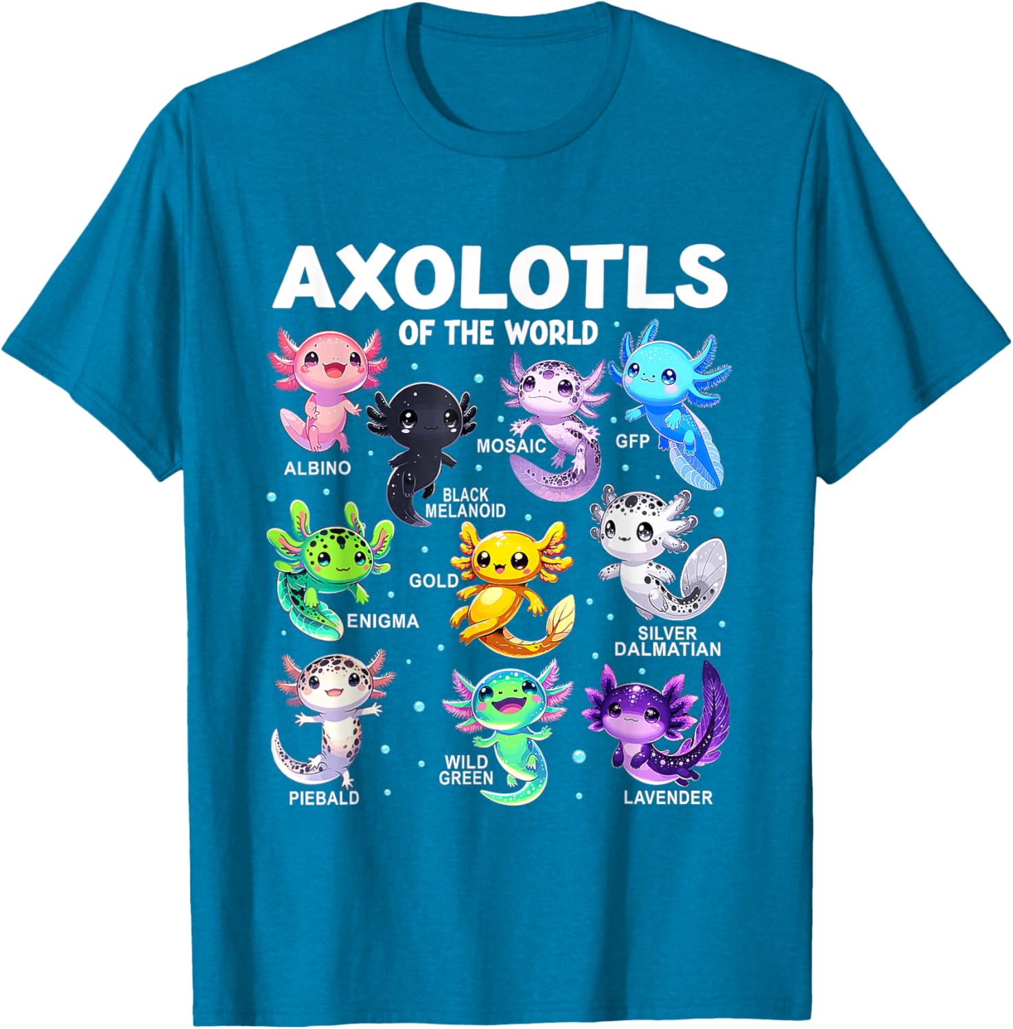 Kawaii Axolotl Graphic Tee Cute Animal T-Shirt for Axolotl Lovers - 5