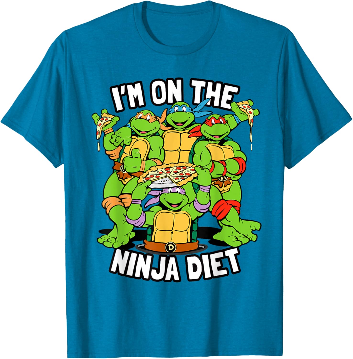 Mademark TMNT Pizza T-Shirt I'm on the Ninja Diet Fun Graphic Tee - 13