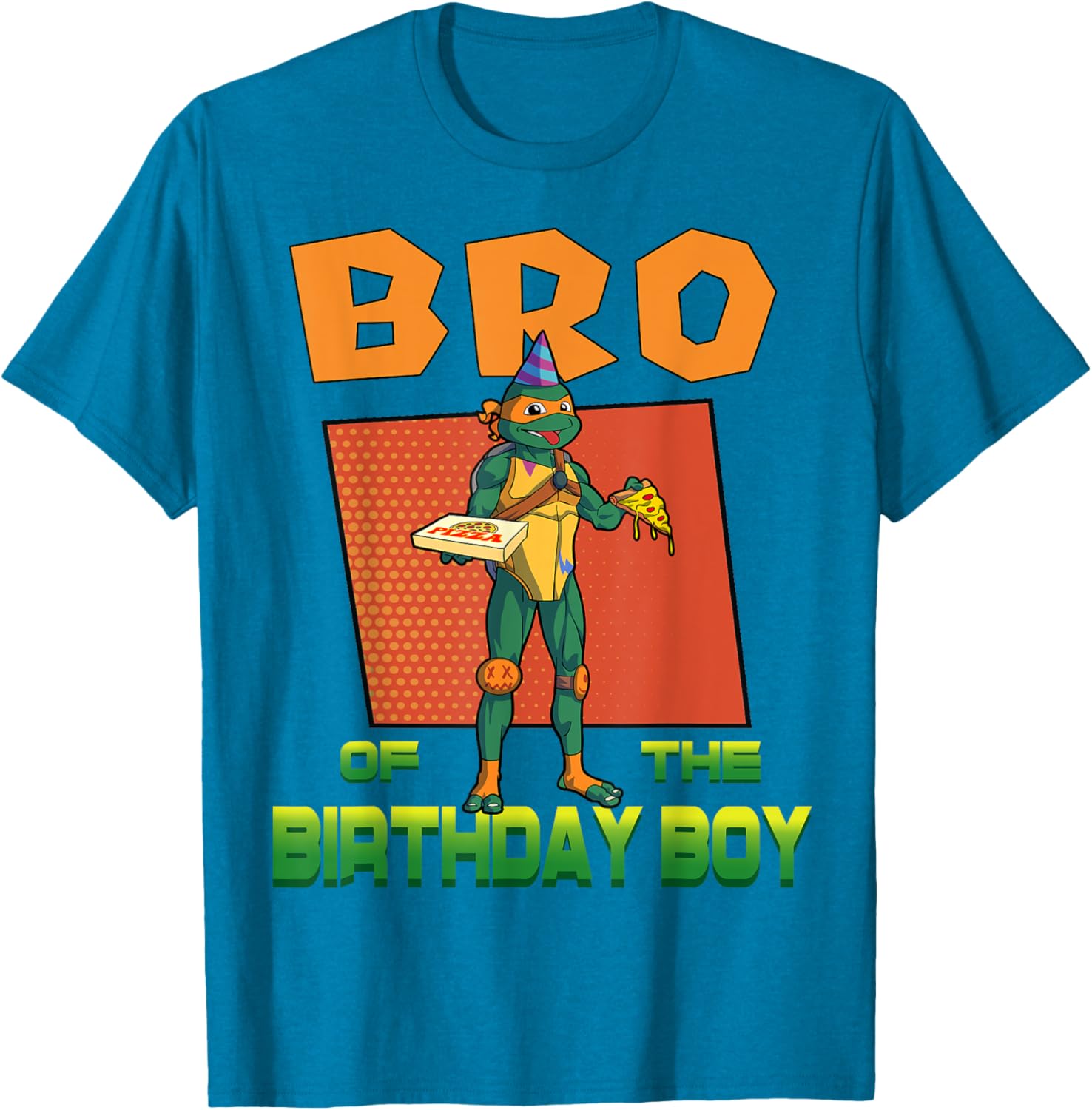 Mademark TMNT Mikey Birthday Boy Pizza Party T-Shirt for Kids - 3