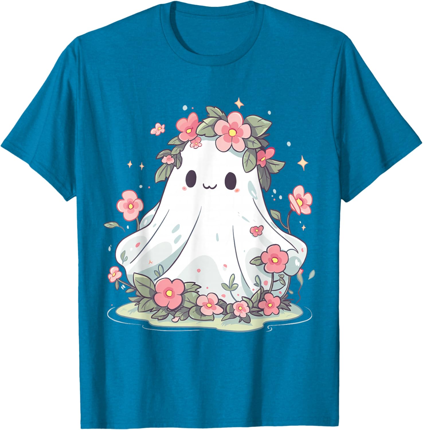 Floral Ghost Halloween Shirt for Girls and Women – Fun Costume T-Shirt - 28