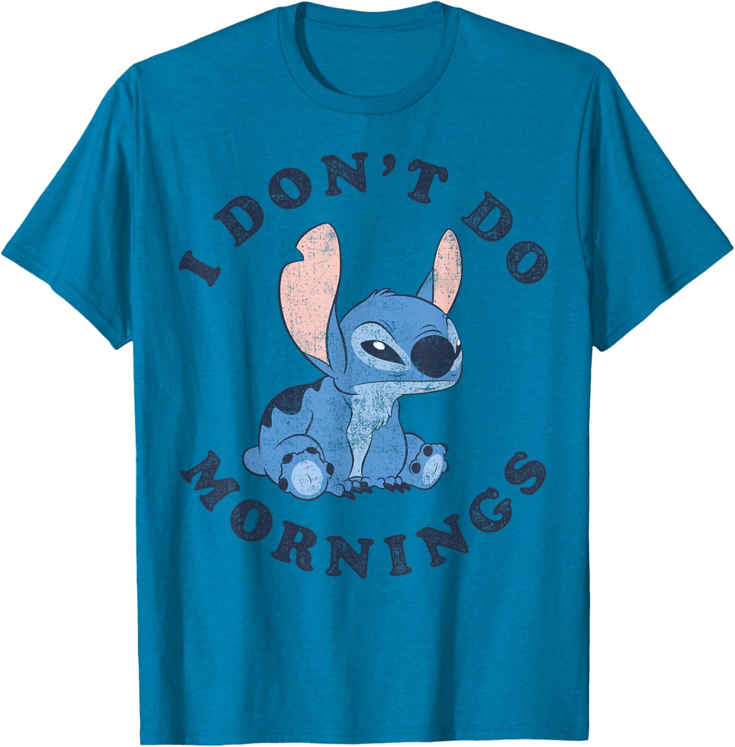 Disney Lilo & Stitch I Don't Do Mornings Distressed T-Shirt for Fans - 8