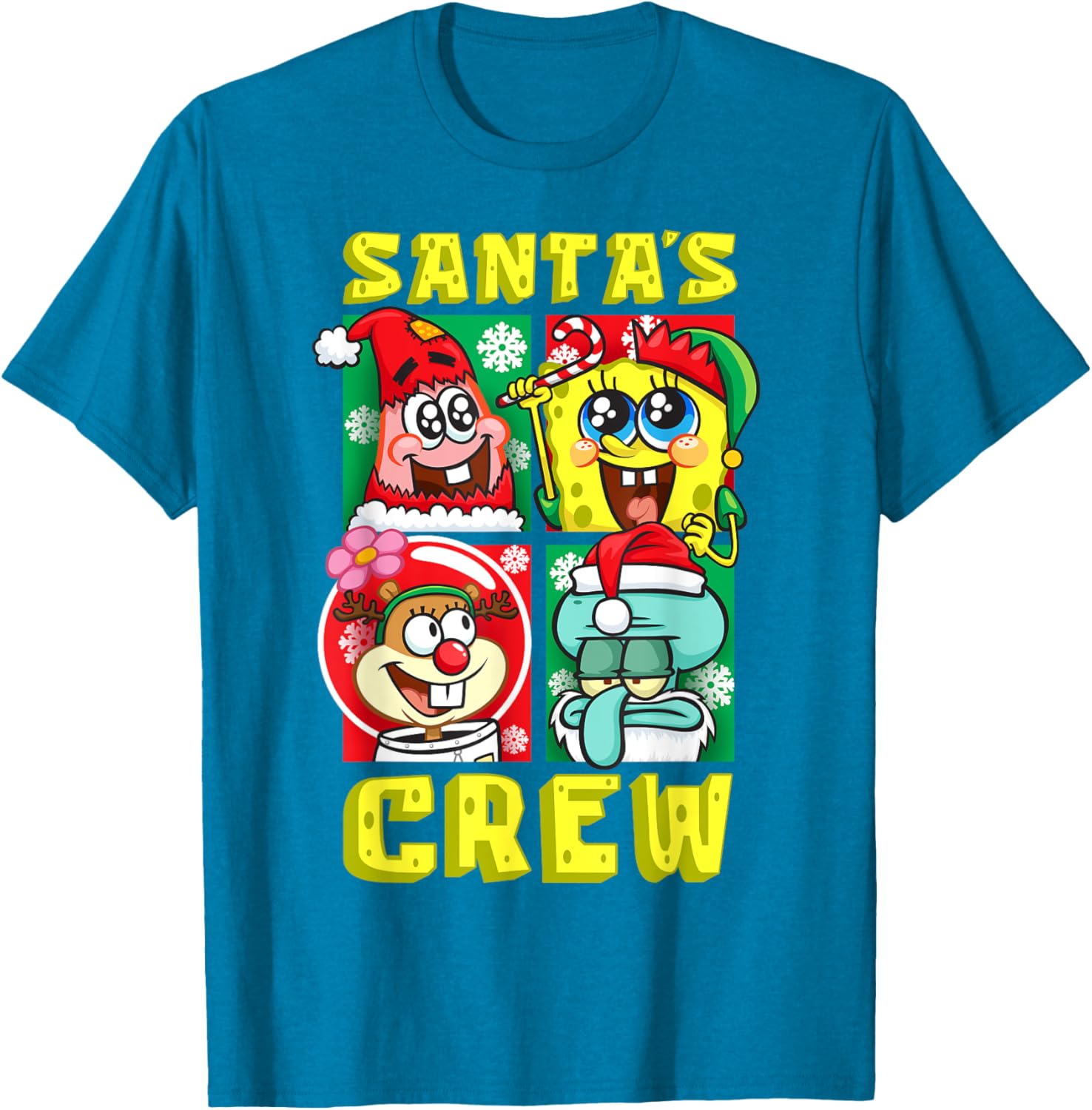 Mademark SpongeBob Christmas Crew Fun T-Shirt with Santa Patrick Sandy Squidward - 15