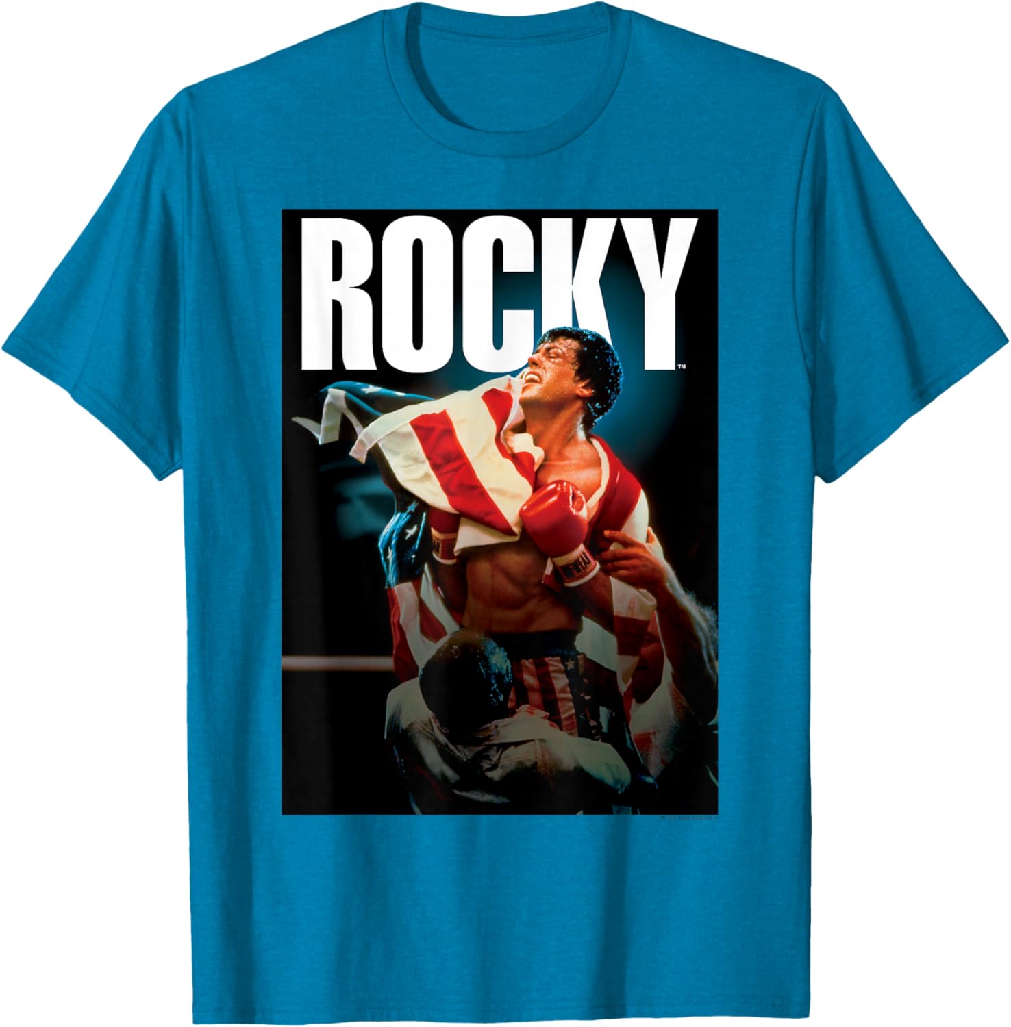 Rocky IV American Flag Portrait T-Shirt for Fans of Classic Movies - 2