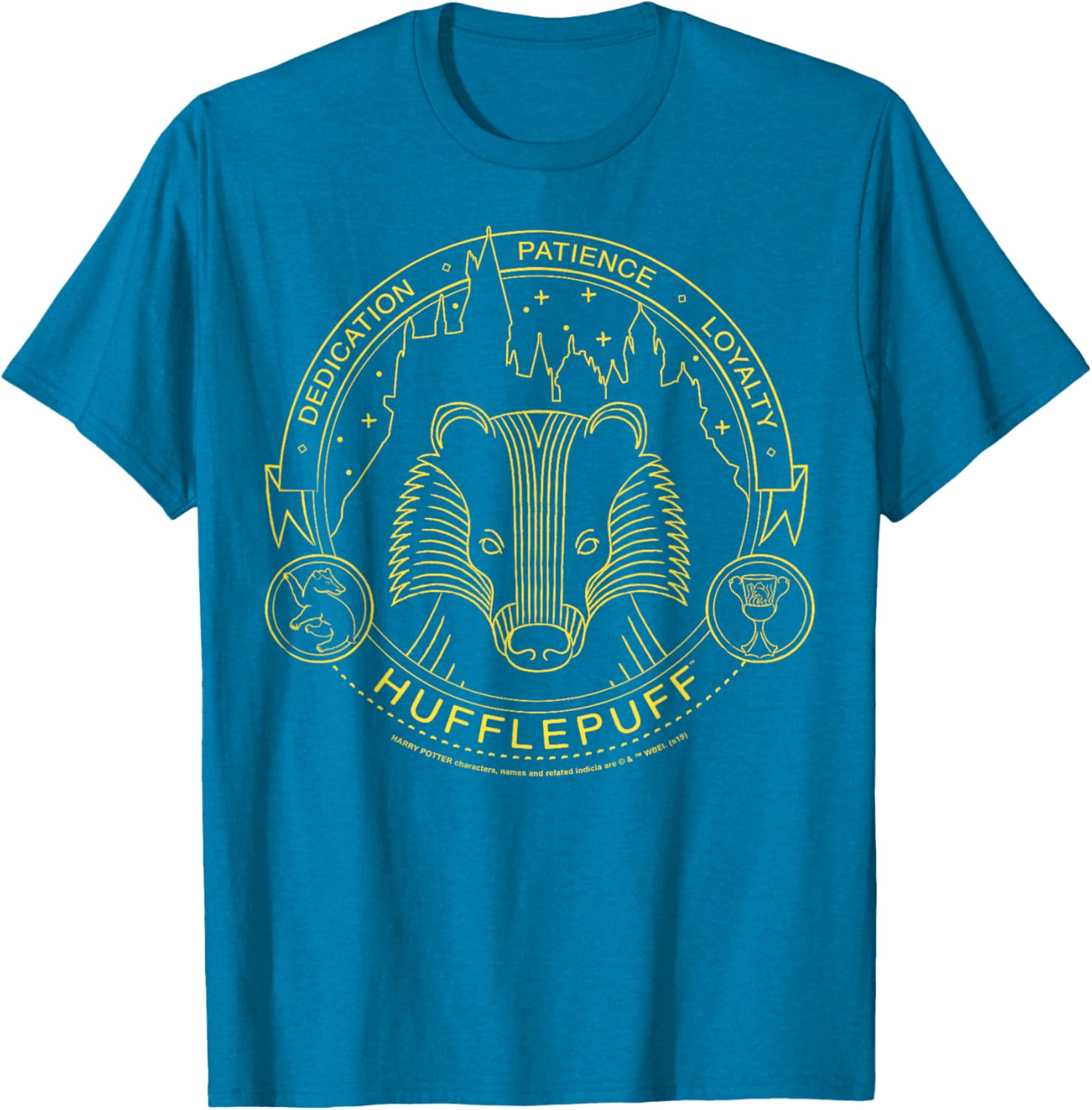 Harry Potter Hufflepuff Symbol Line Art T-Shirt for Fans and Collectors - 3
