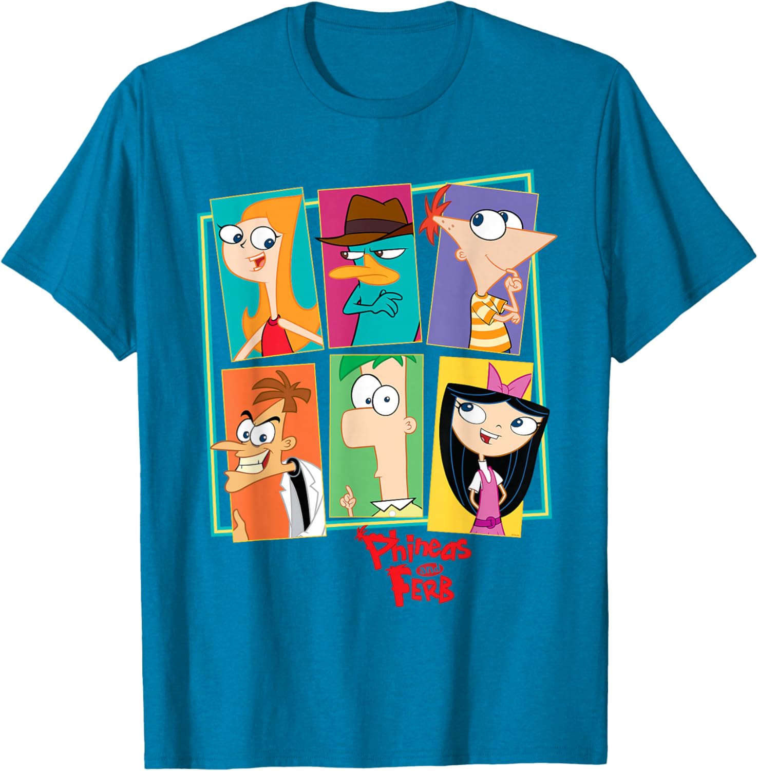 Phineas and Ferb Character Collage T-Shirt for Fun Disney Fans - 12