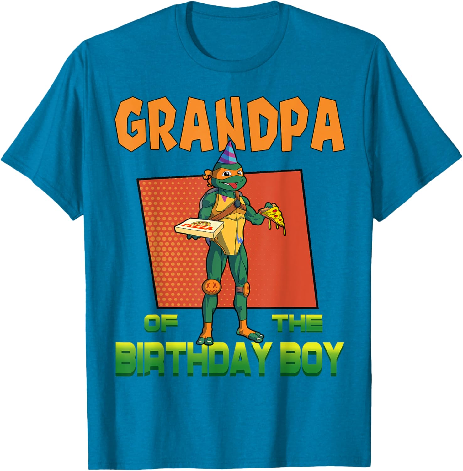 Mademark X TMNT Mikey Grandpa Birthday Pizza Party T-Shirt for Kids - 18