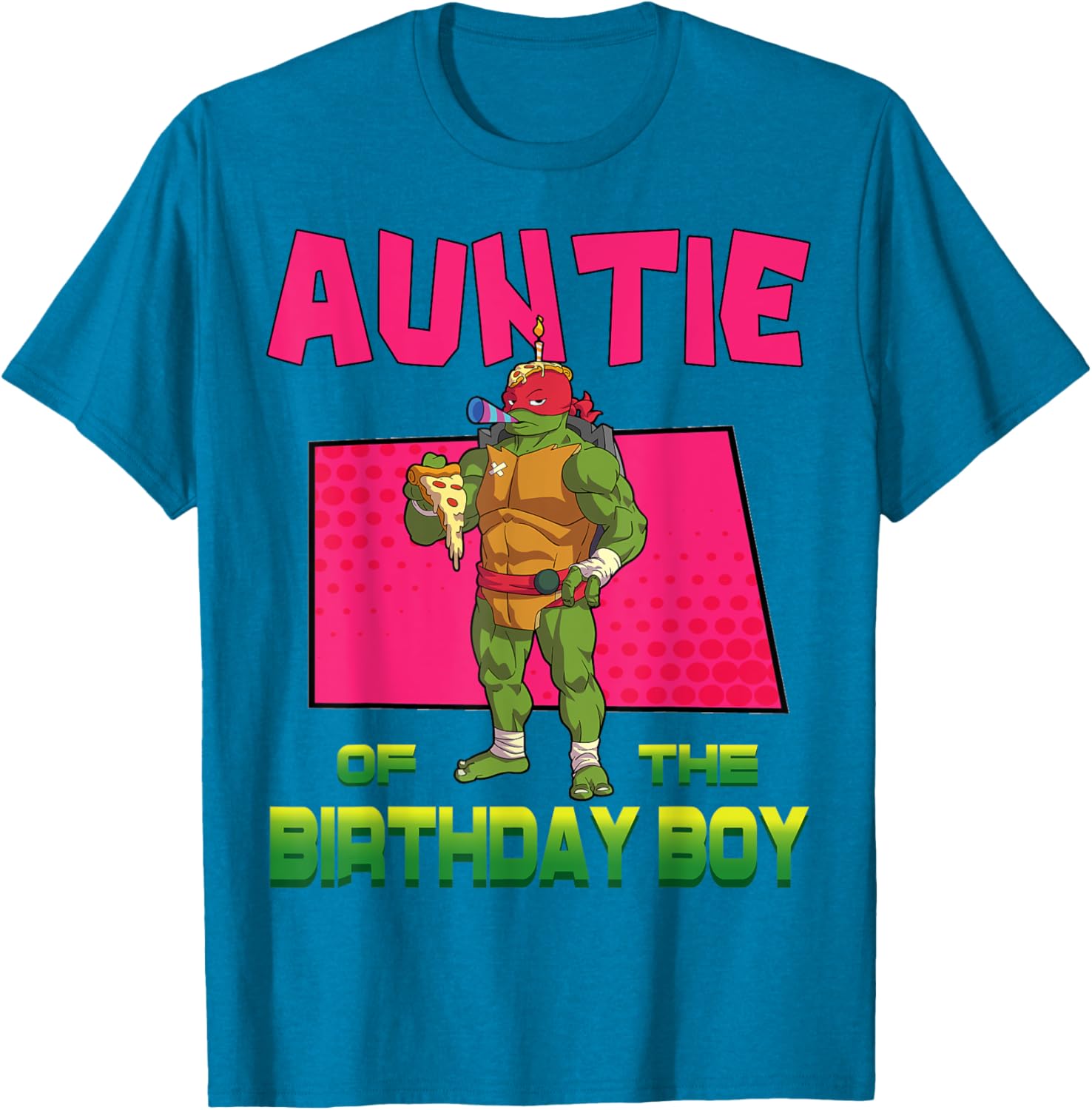Mademark TMNT Raphael Pizza Party T-Shirt for Birthday Celebration - 15